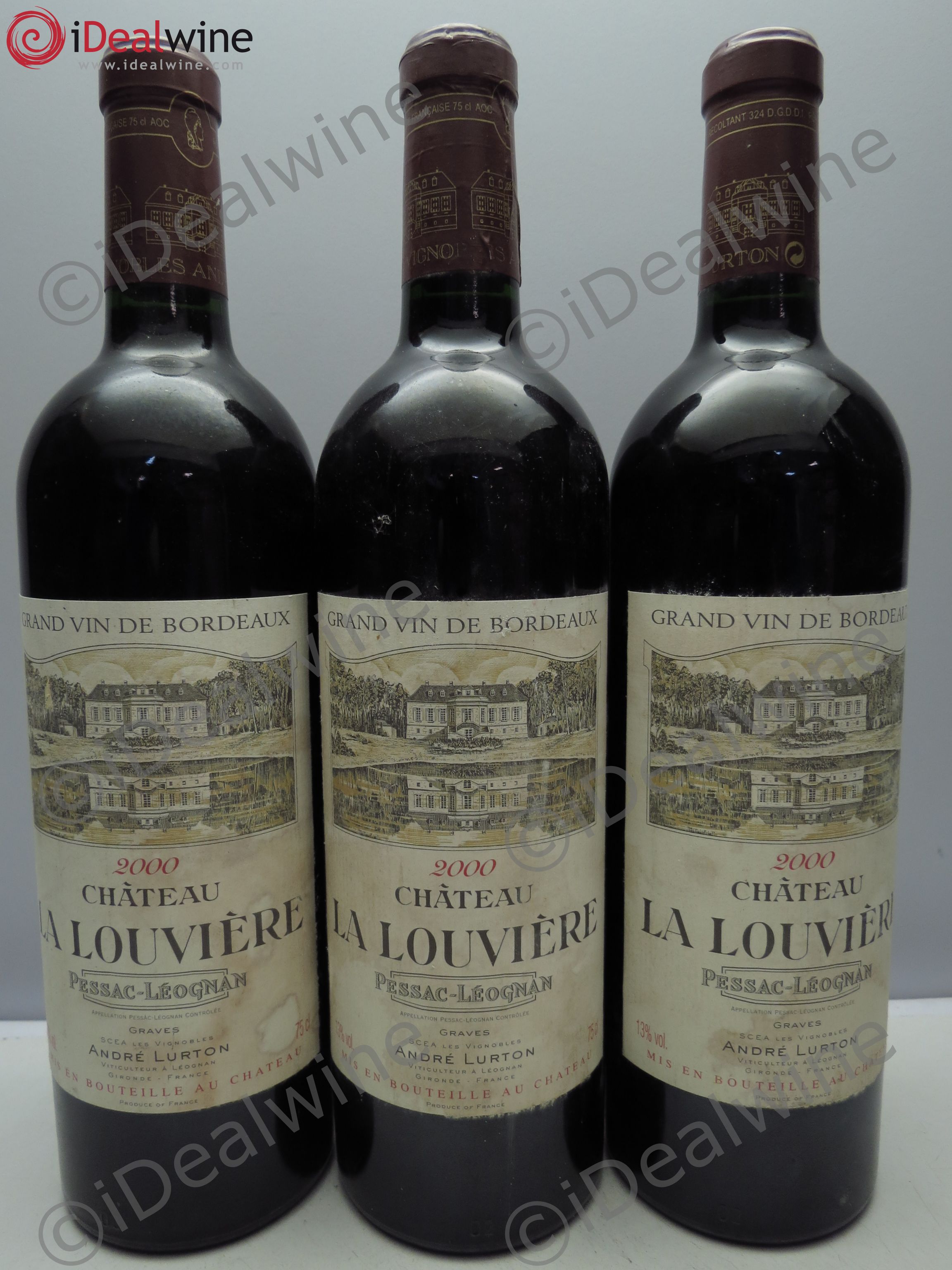 Château la Louvière 2000 - Lot de 3 bouteilles - 0