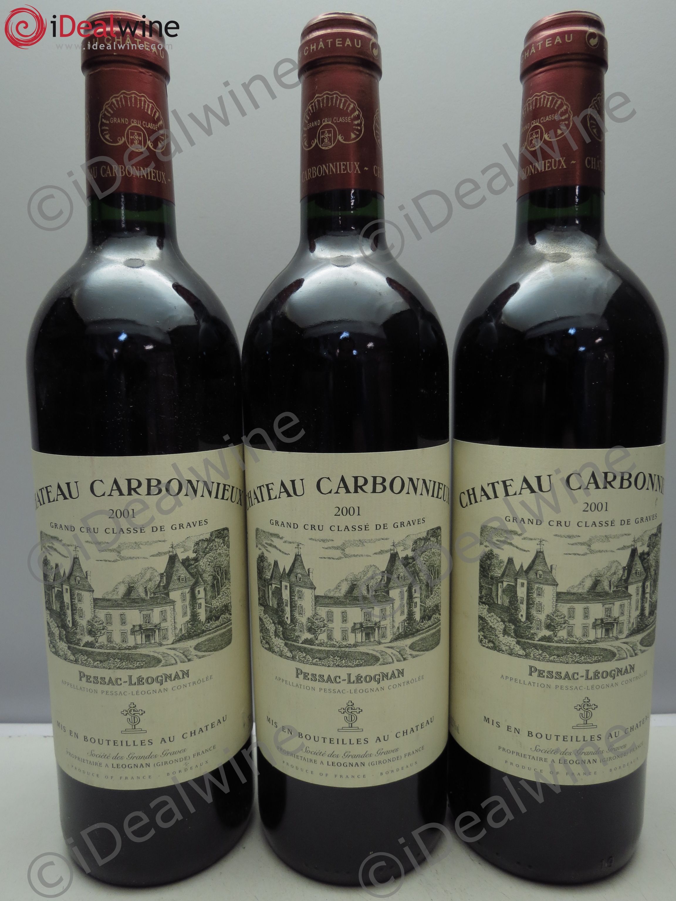 Château Carbonnieux Cru Classé de Graves (sans prix de reserve / no reserve) 2001 - Lotto di 3 bottiglie - 0