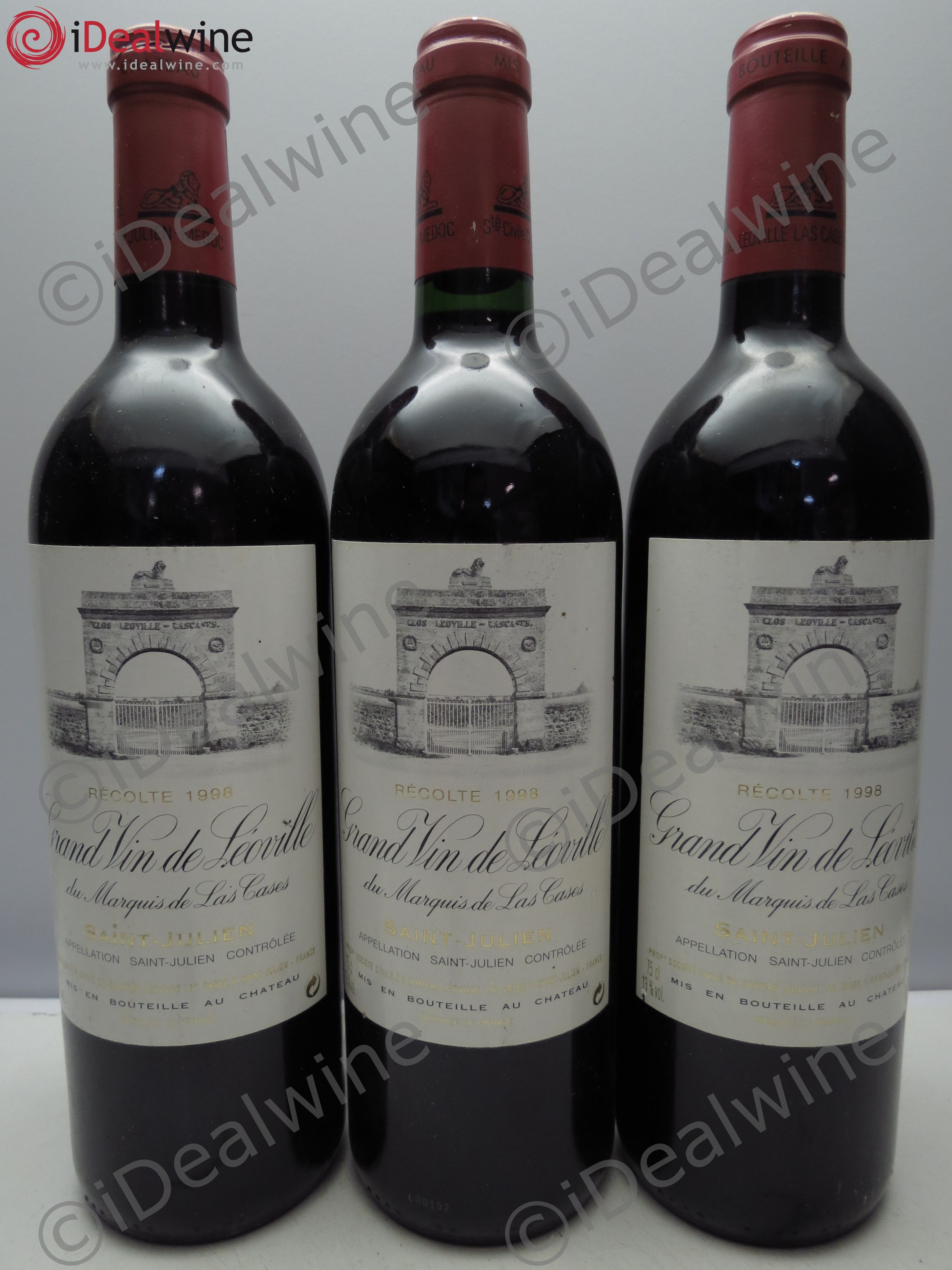 Château Léoville Las Cases 2ème Grand Cru Classé 1998 - Lot de 3 bouteilles - 0