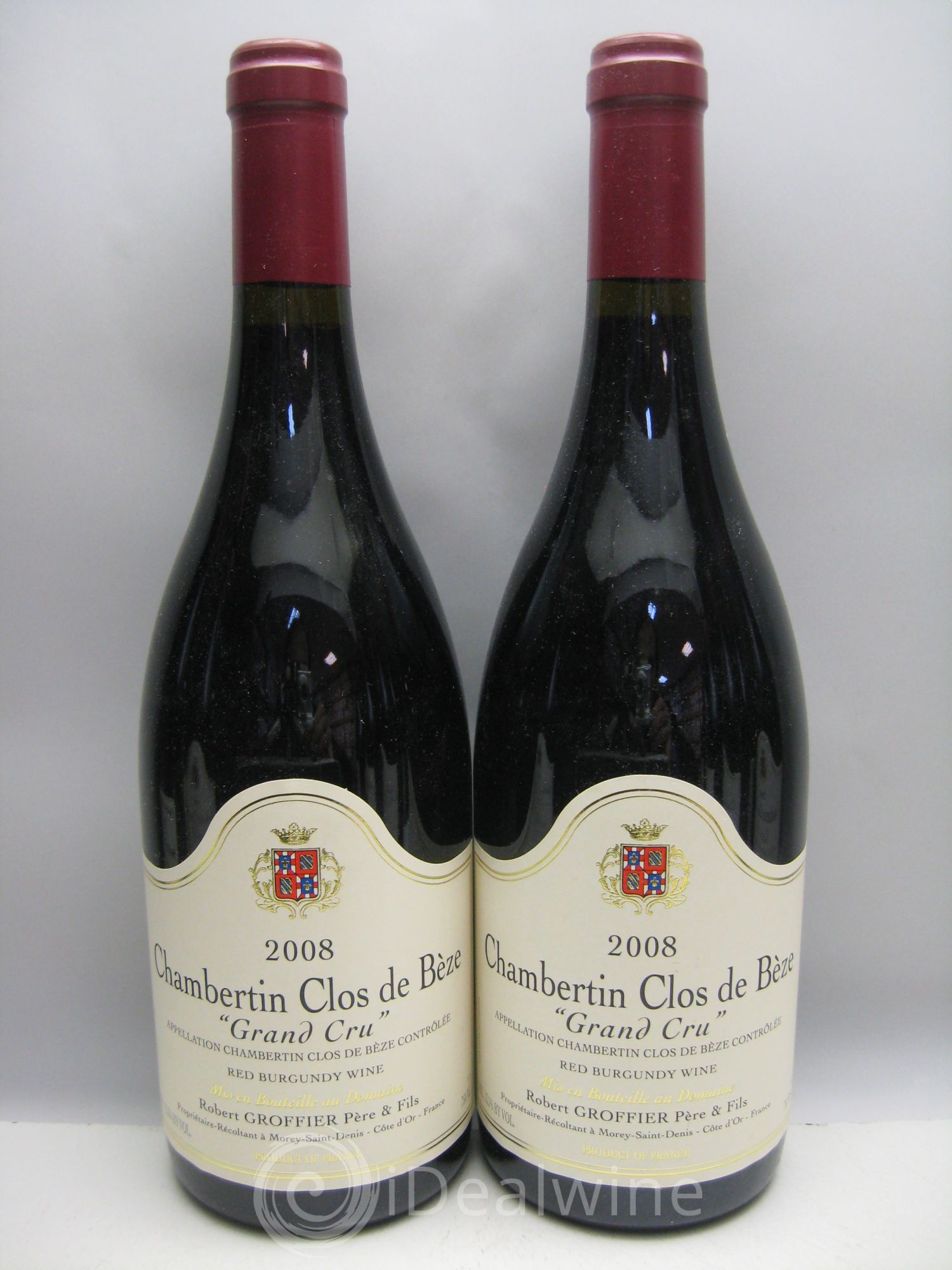 Chambertin Clos de Bèze Grand Cru Robert Groffier Père & Fils (Domaine) 2008 - Lot de 12 bouteilles - 1