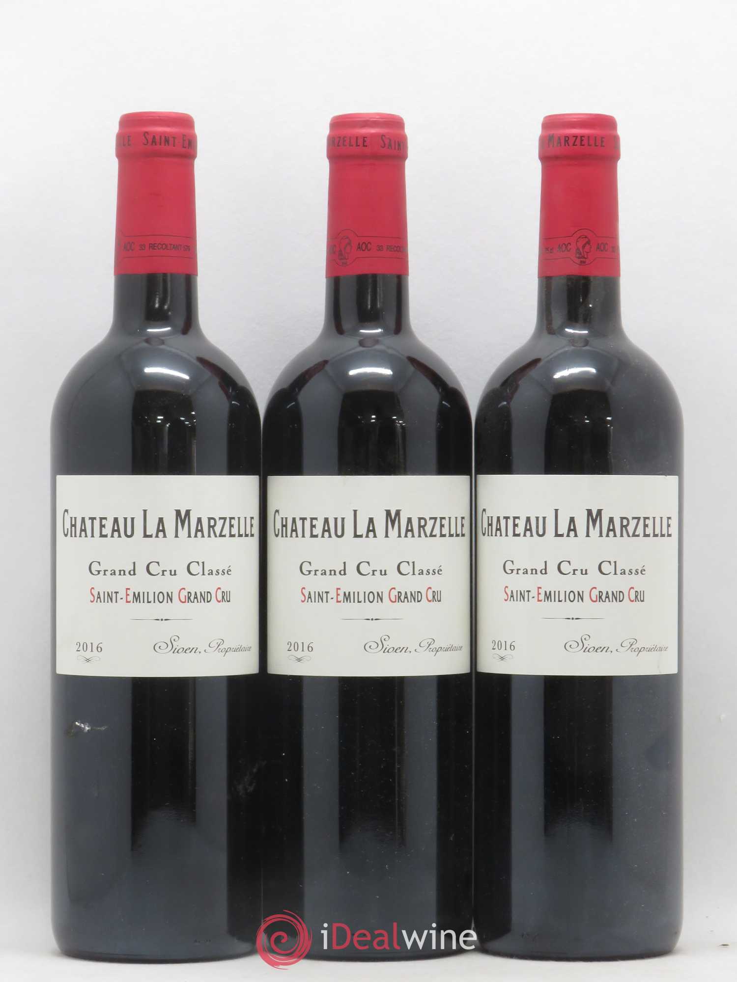 Château La Marzelle Grand Cru Classé 2016 - Lot de 3 bouteilles - 0