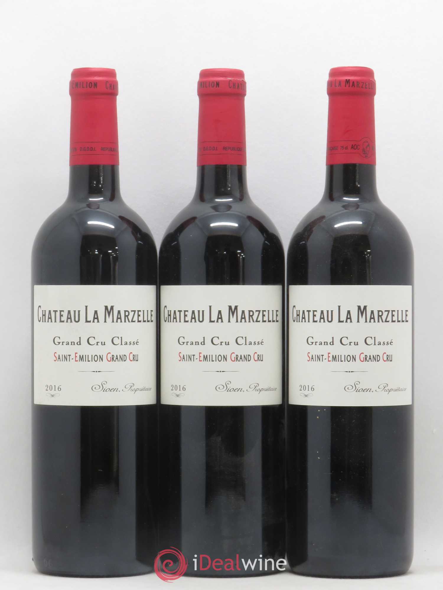 Château La Marzelle Grand Cru Classé 2016 - Lot de 3 bouteilles - 0