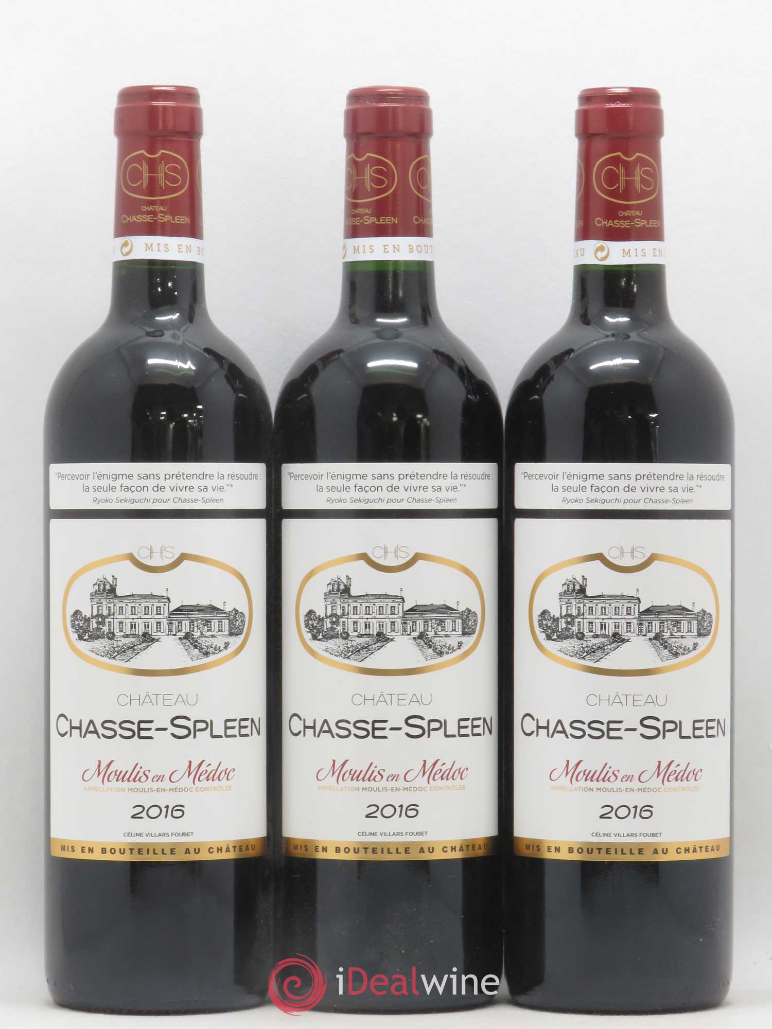 Château Chasse Spleen 2016 - Lot de 3 bouteilles - 0