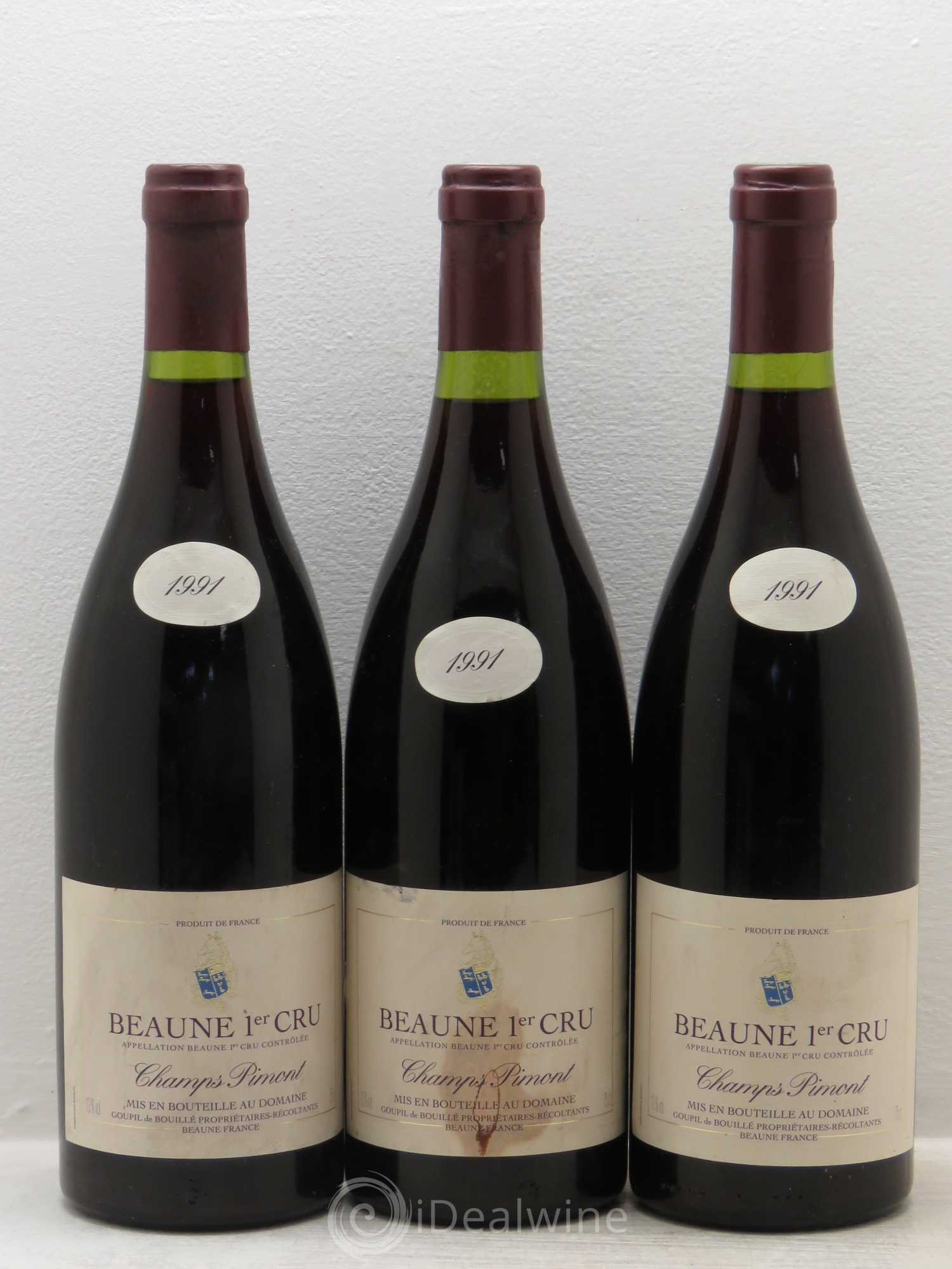 Beaune 1er Cru Domaine Goupil de Bouille 1991 - Posten von 3 Flaschen - 0