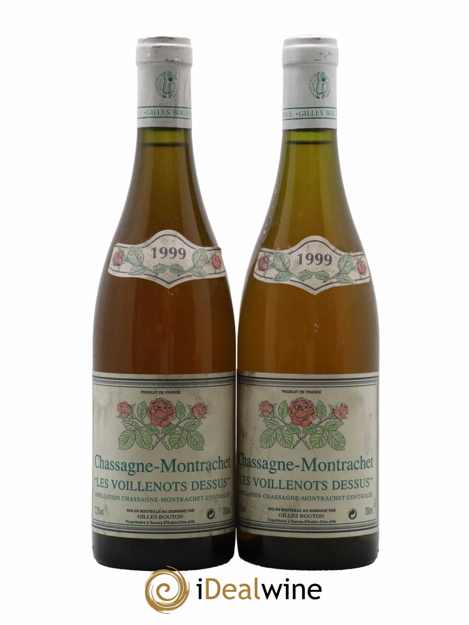 Chassagne-Montrachet Les Voillenots Dessus Gilles Bouton 1999 - Lot de 2 bouteilles - 0