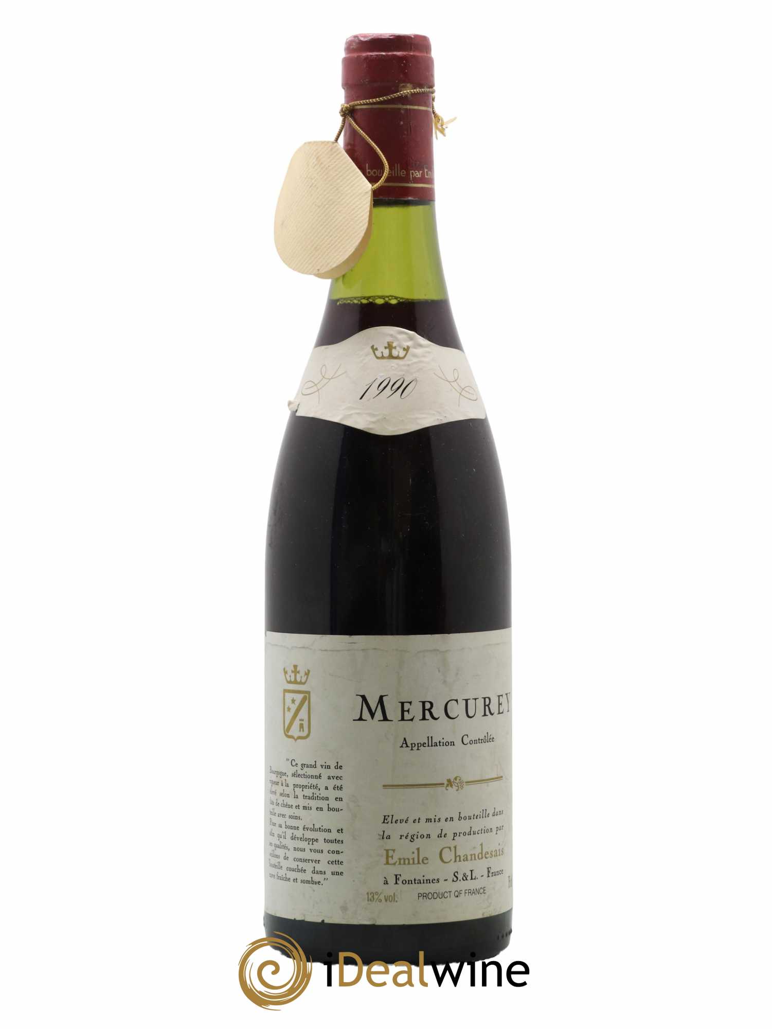 Mercurey Emile Chandesais 1990 - Lot de 1 bouteille - 0