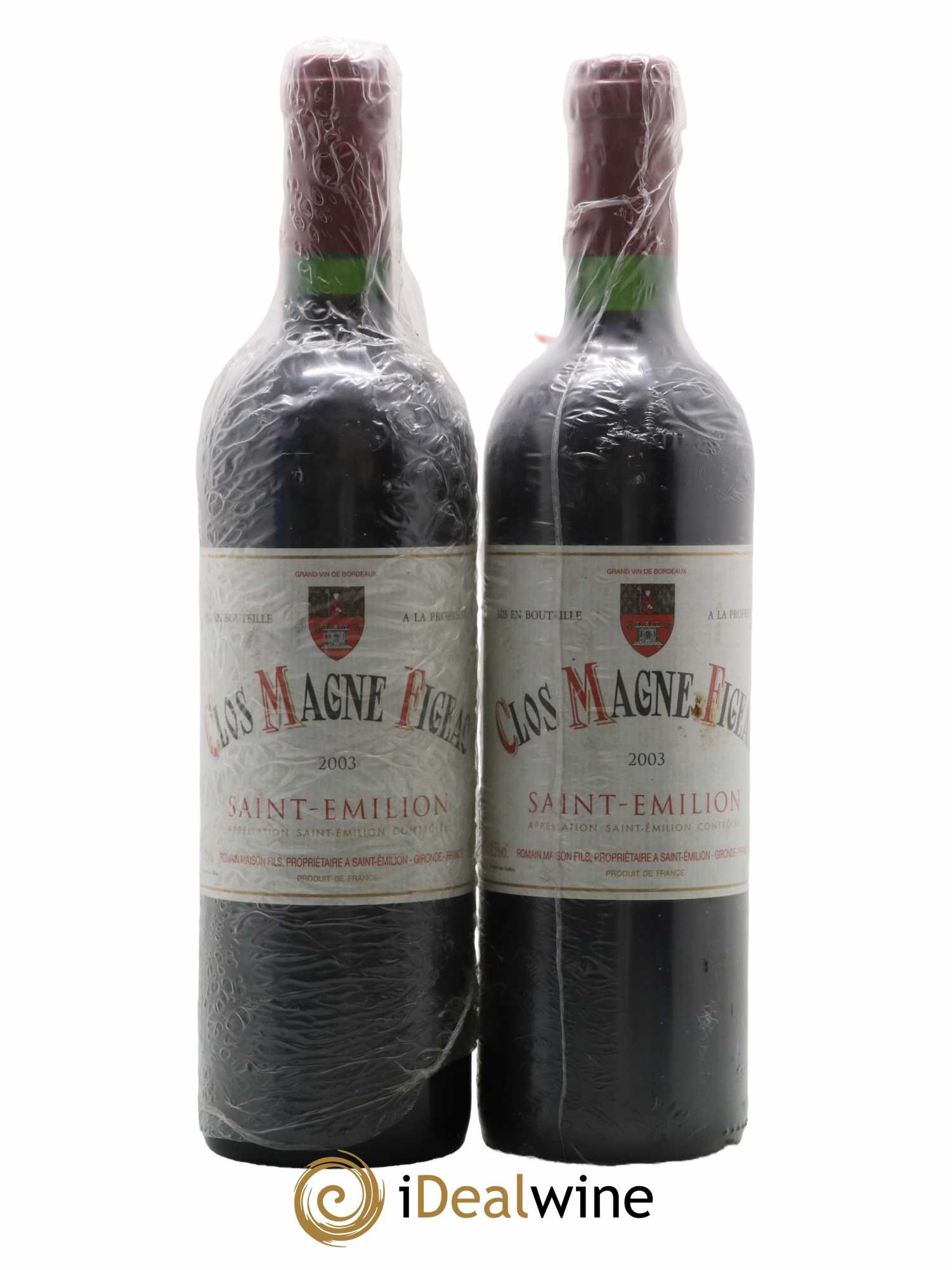 Saint-Émilion Clos Magne Figeac 2003 - Lot de 2 bouteilles - 0