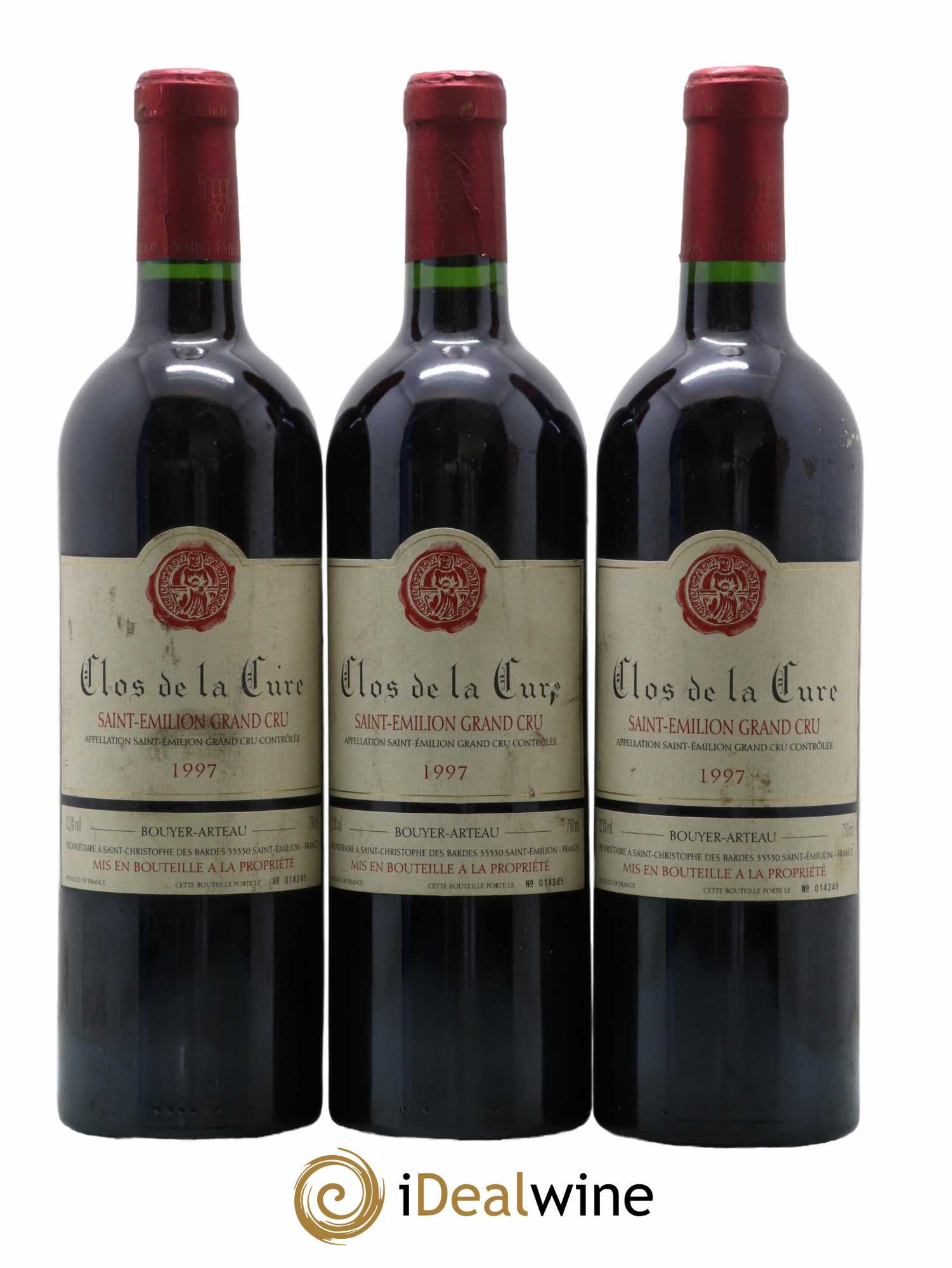 Saint-Émilion Grand Cru Clos De La Cure 1997 - Lot de 3 bouteilles - 0