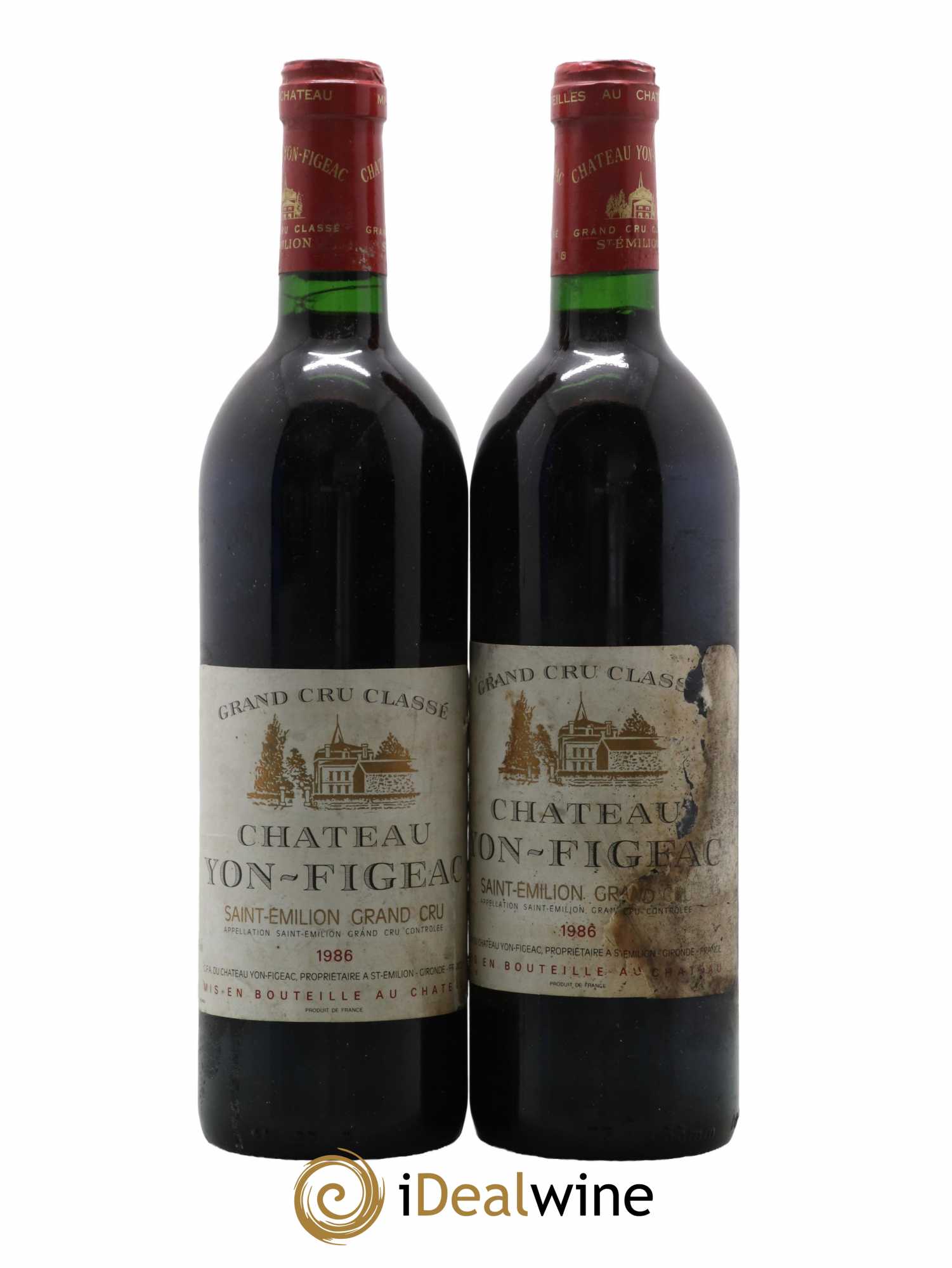Château Yon Figeac Grand Cru Classé 1986 - Lot de 2 bouteilles - 0