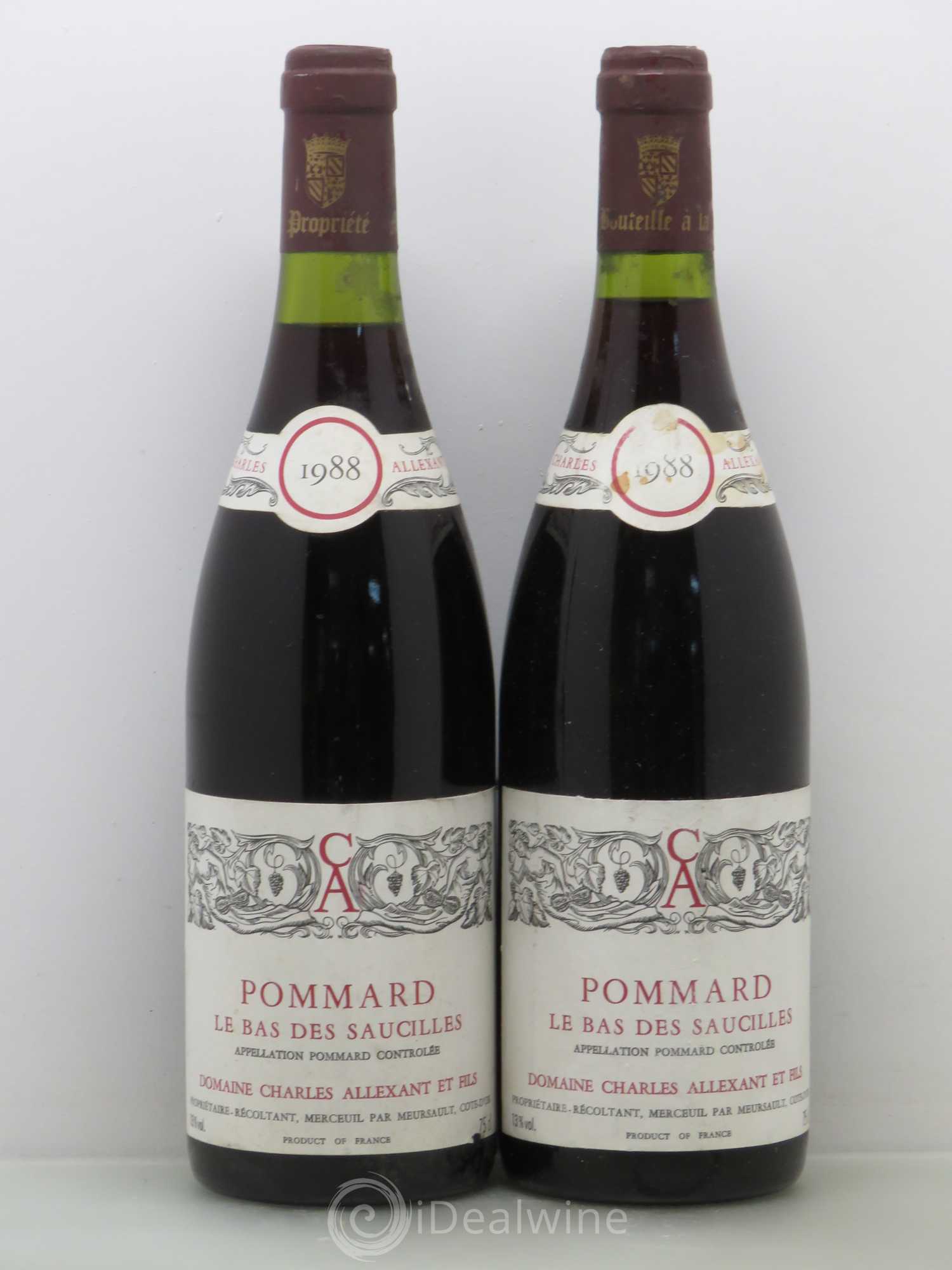Pommard Le Bas des Saucilles - Domaine Charles Allexant et Fils 1988 - Posten von 2 Flaschen - 0