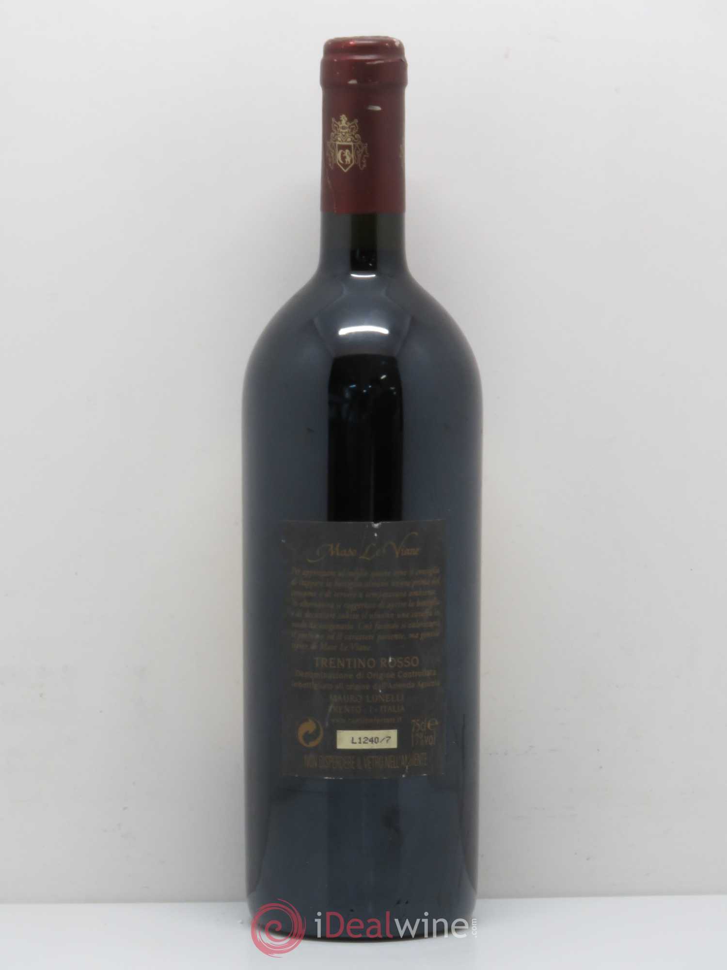 Italie Trentino Rosso DOC Maso Le Viane Azienda Agricola Lunelli 1998 - Posten von 1 Flasche - 1