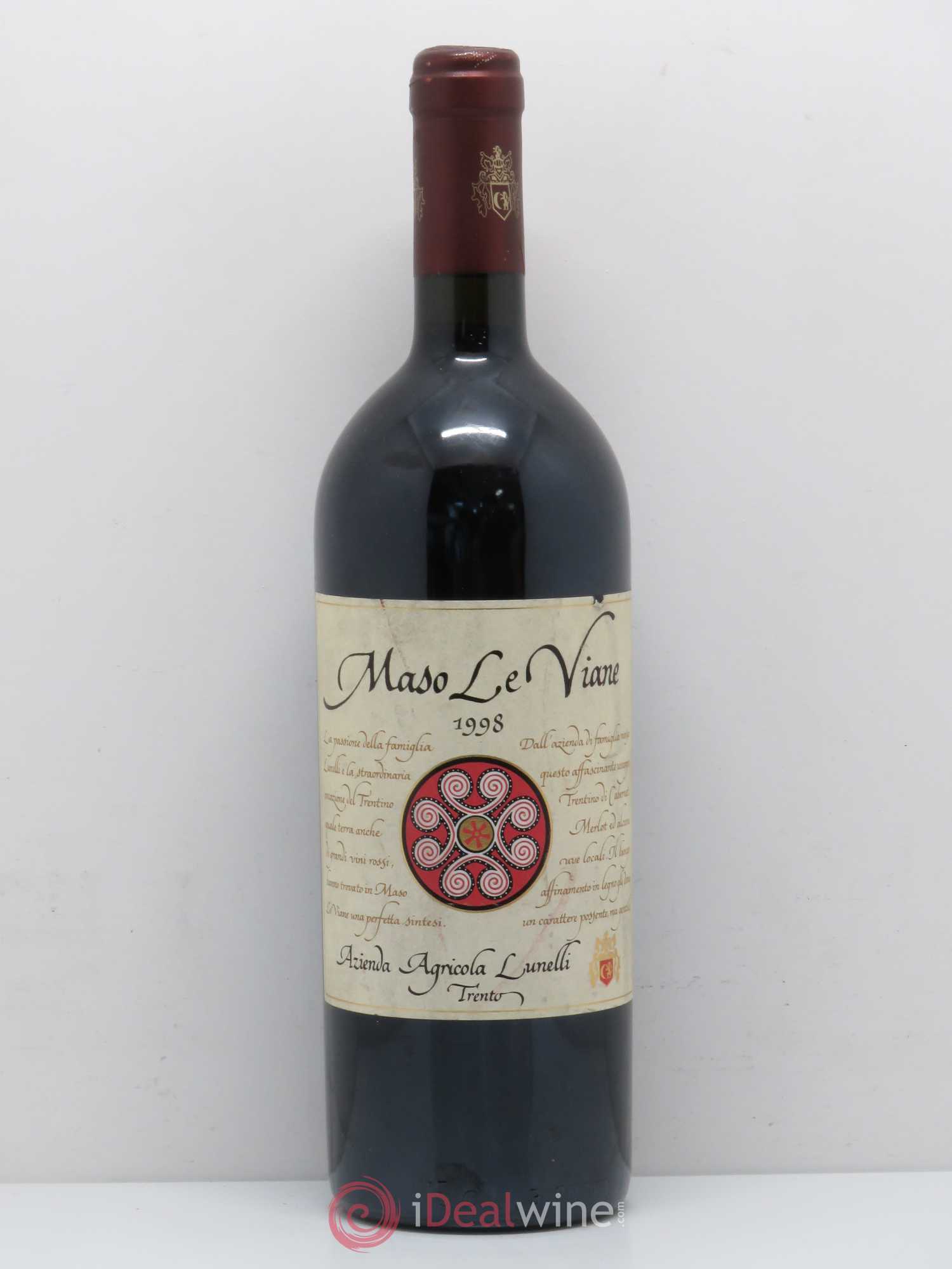 Italie Trentino Rosso DOC Maso Le Viane Azienda Agricola Lunelli 1998 - Posten von 1 Flasche - 0