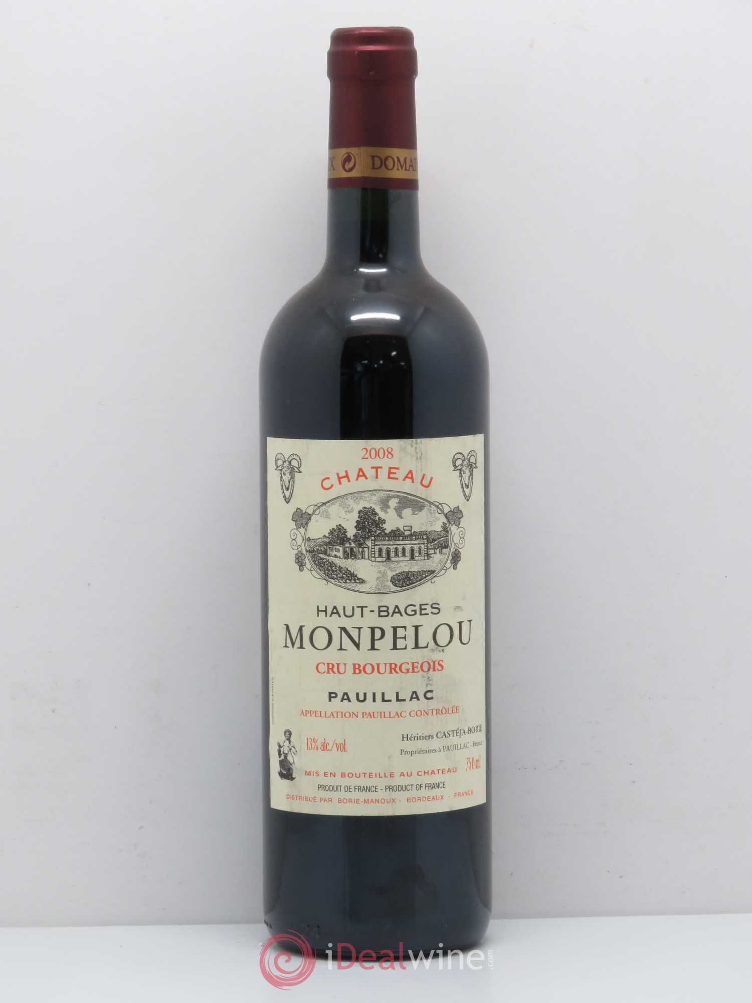 Château Haut Bages Monpelou Cru Bourgeois 2008 - Lot de 1 bouteille - 0