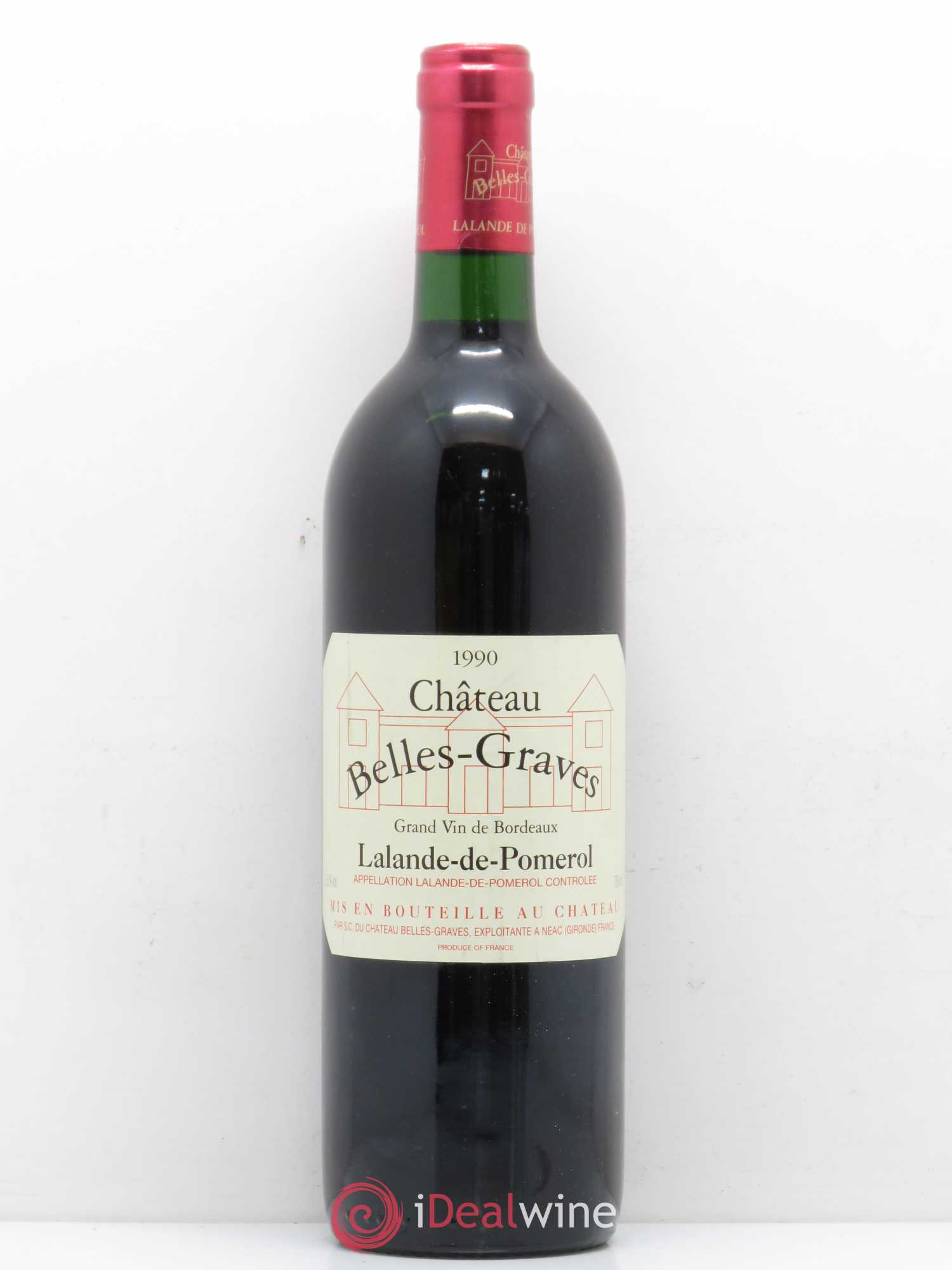 Bordeaux Château Belles Graves Lalande de Pomerol 1990 - Posten von 1 Flasche - 0