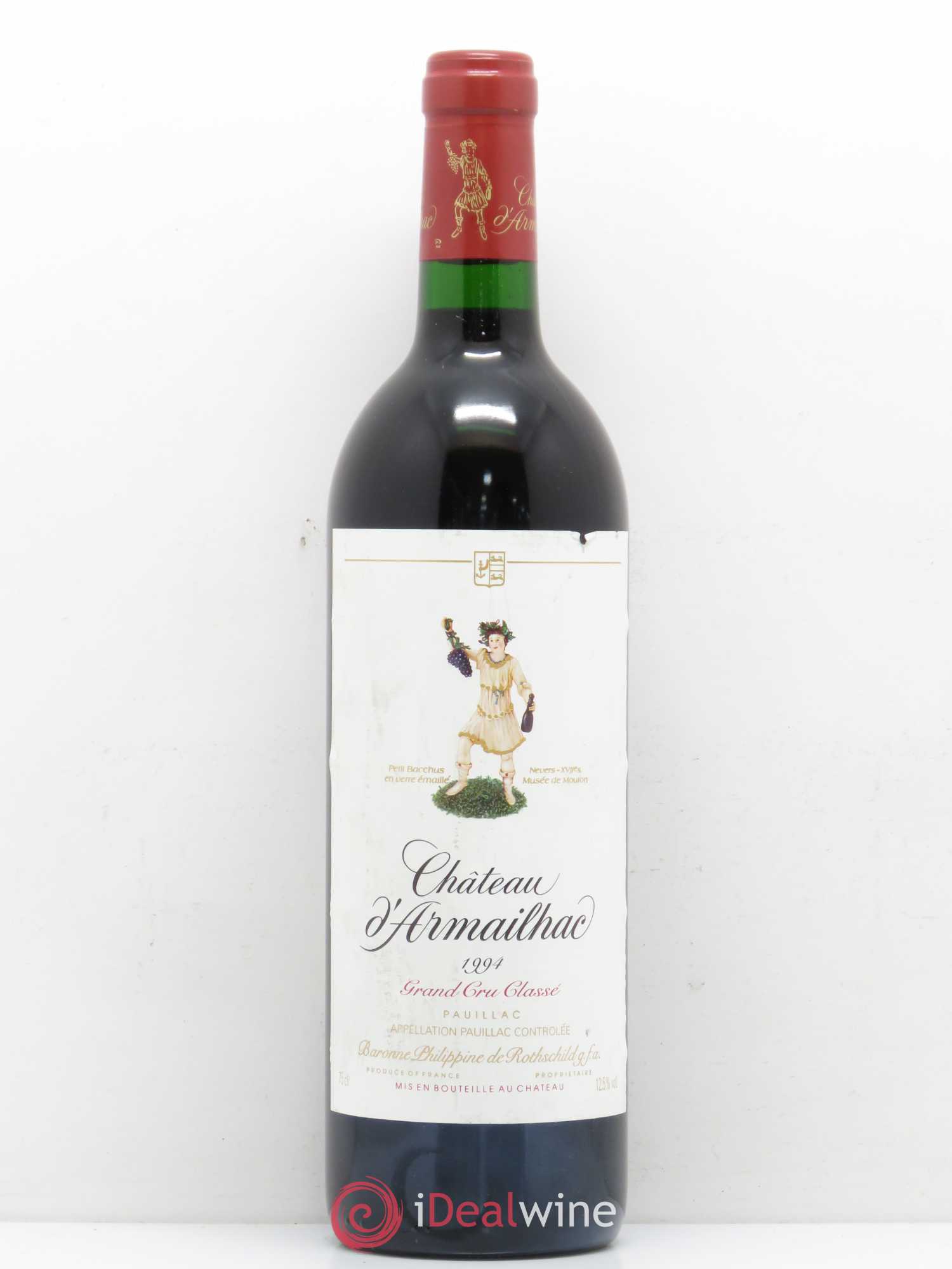 Château d' Armailhac - Mouton Baron(ne) Philippe 5ème Grand Cru Classé 1994 - Lot de 1 bouteille - 0