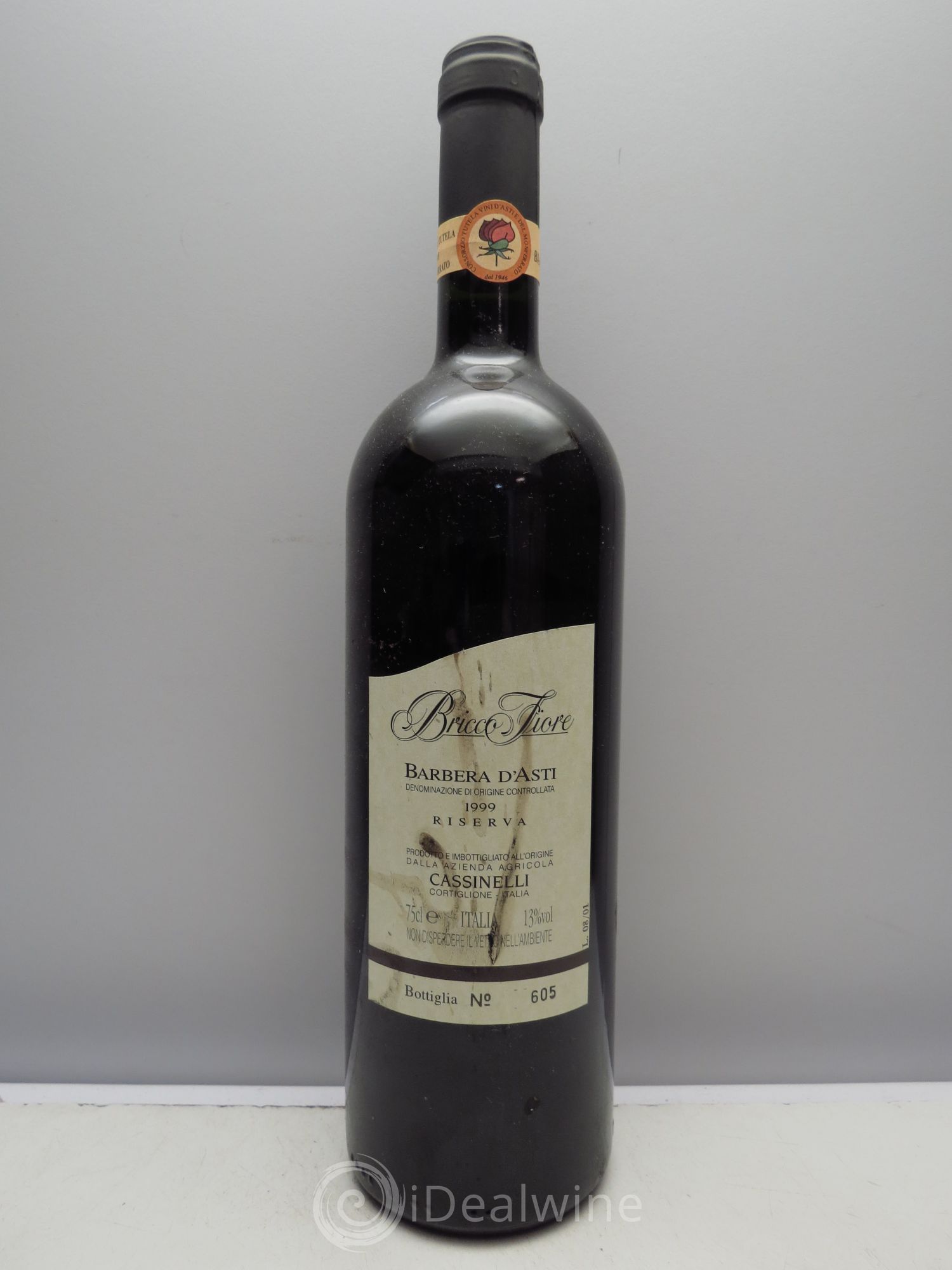 Italie Barbera d'Asti Riserva Cassinelli Bricco Fiore 1999 - Lot de 6 bouteilles - 0