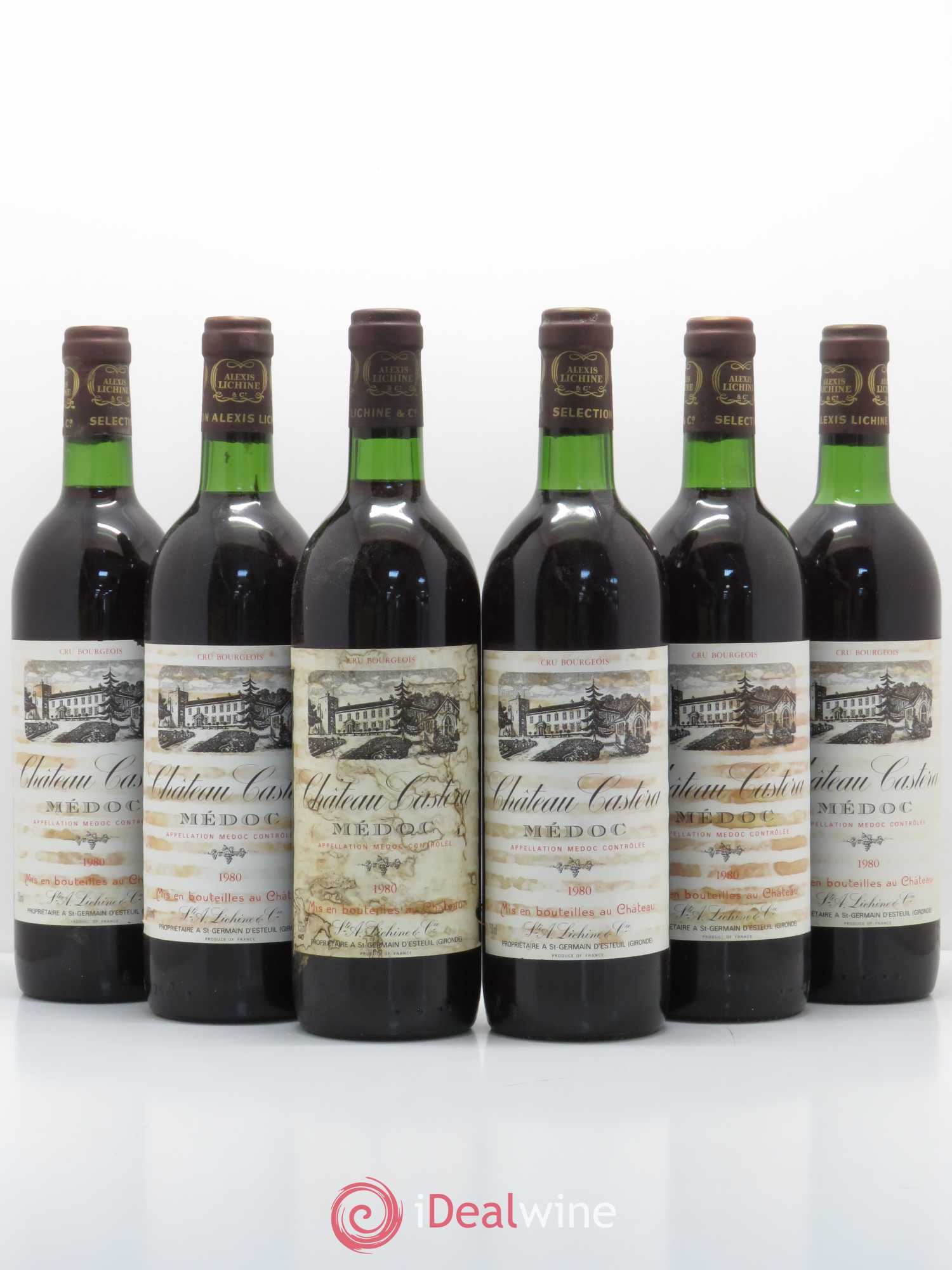 Château Castera Cru Bourgeois (sans prix de réserve) 1980 - Lot de 6 bouteilles - 0