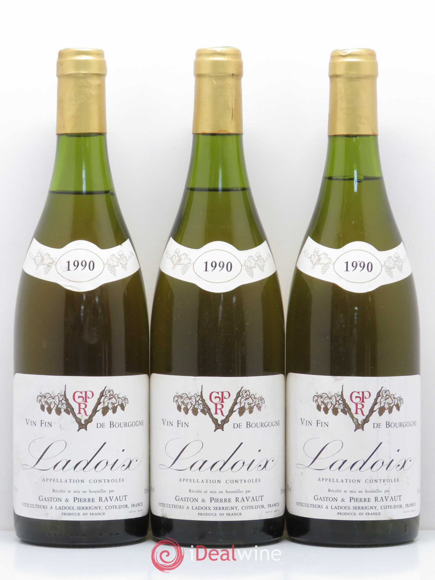 Ladoix Gaston et Pierre Ravaut 1990 - Lot de 5 bouteilles - 1
