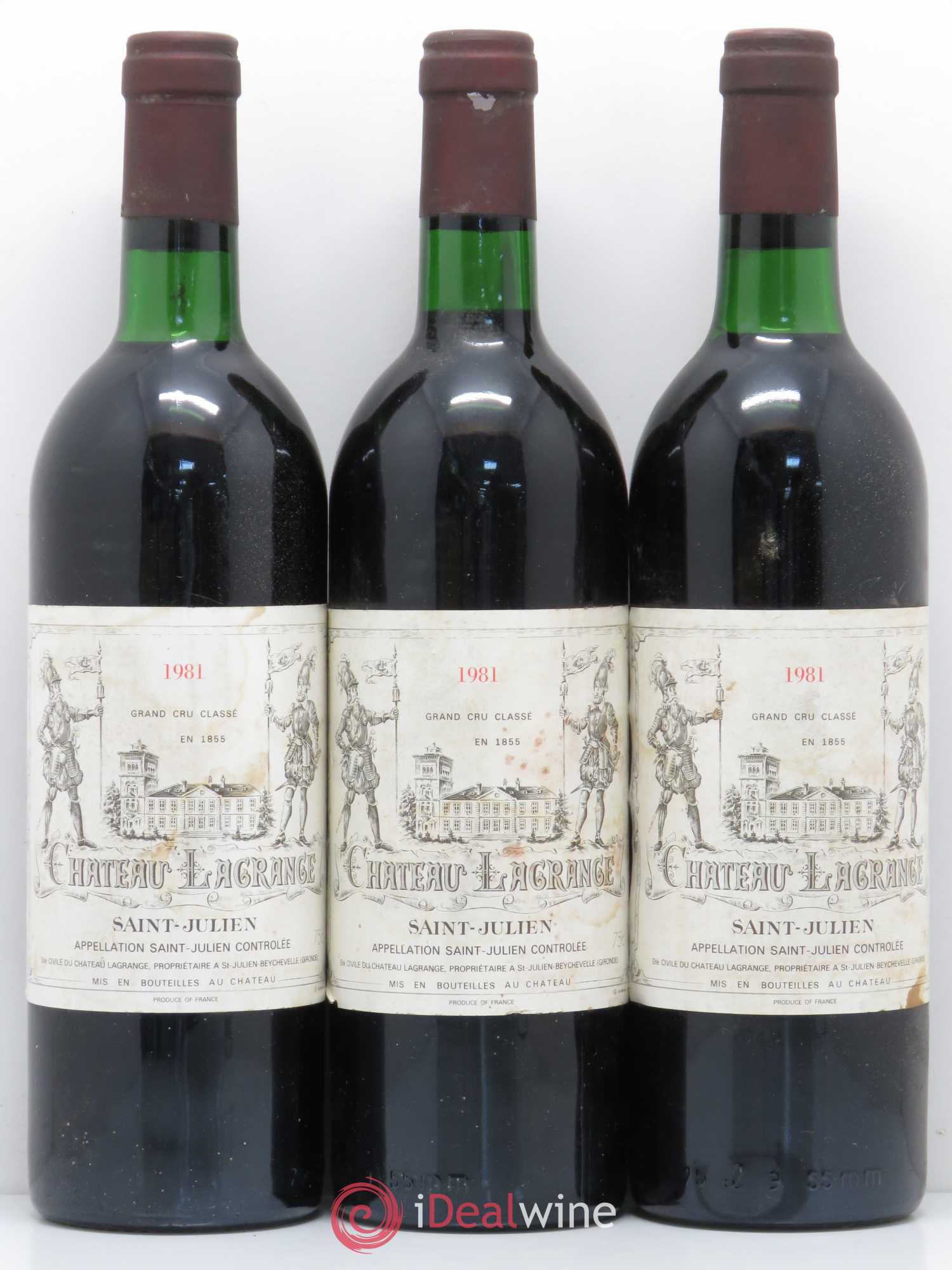 Château Lagrange 3ème Grand Cru Classé 1981 - Lot de 3 bouteilles - 0