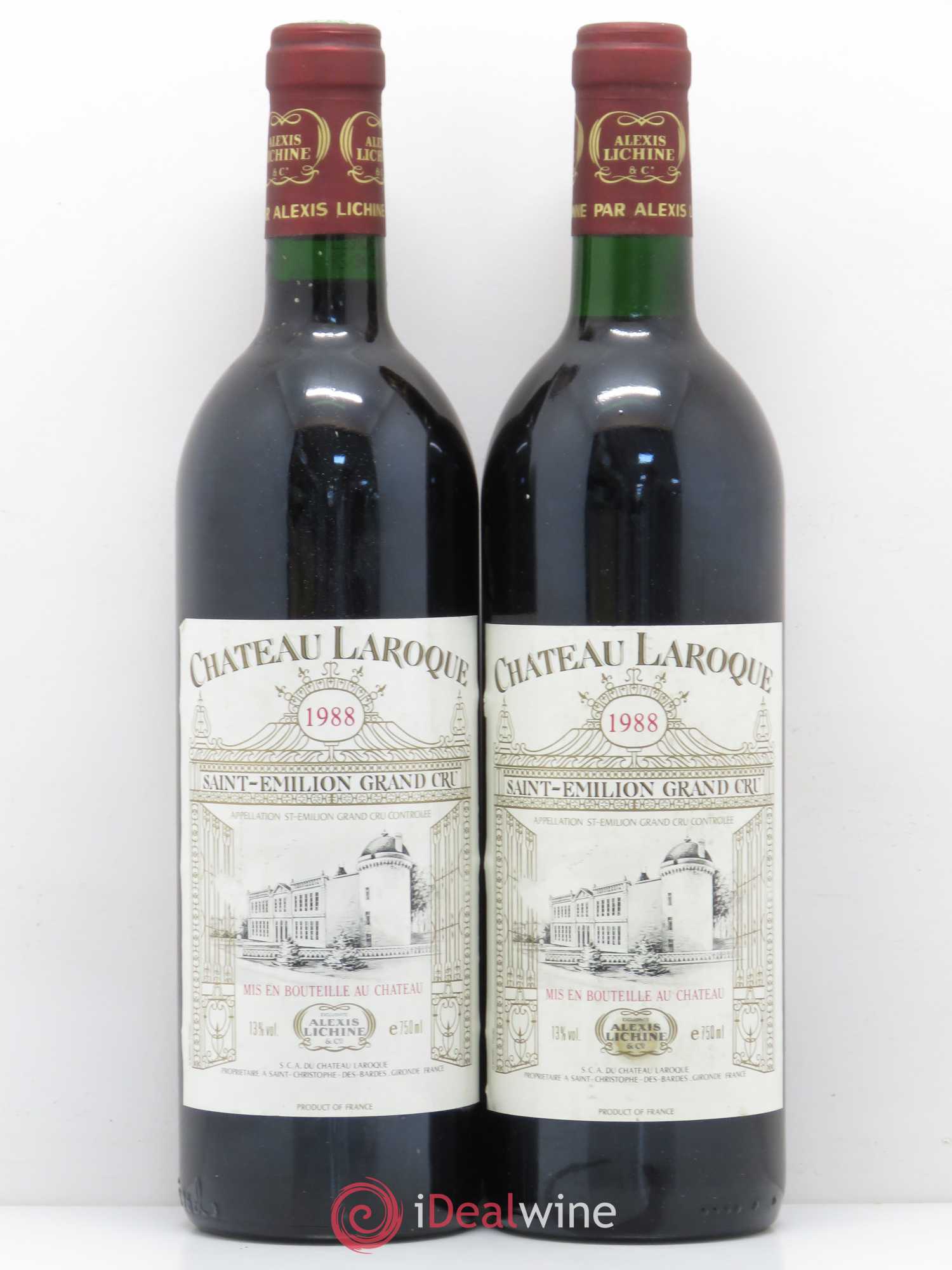 Château Laroque Grand Cru Classé 1988 - Lot de 2 bouteilles - 0