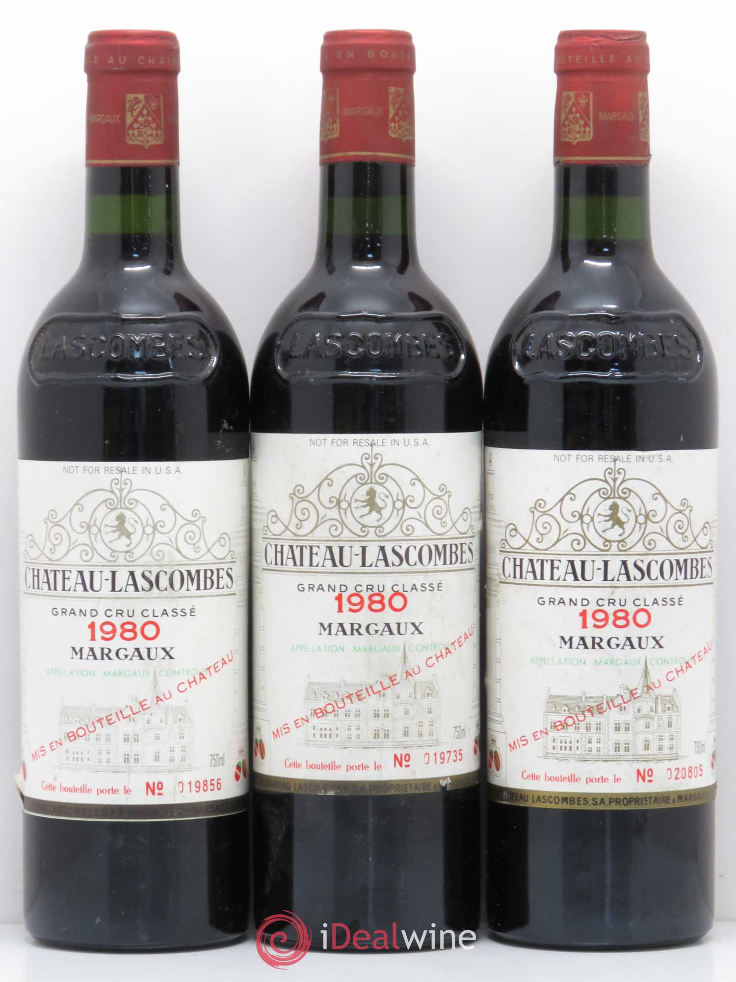 Château Lascombes 2ème Grand Cru Classé 1980 - Lot de 3 bouteilles - 0