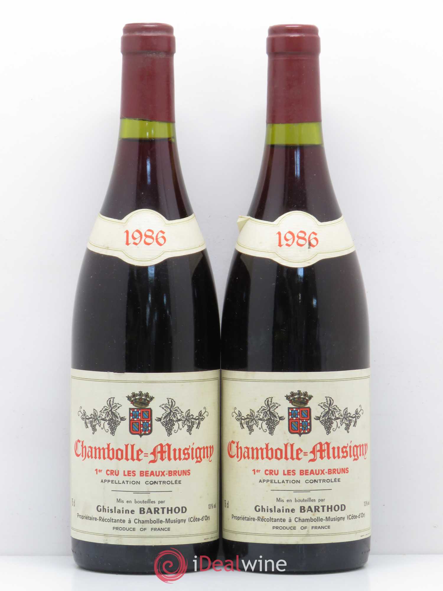 Chambolle-Musigny 1er Cru Aux Beaux Bruns Ghislaine Barthod 1986 - Lotto di 2 bottiglie - 0