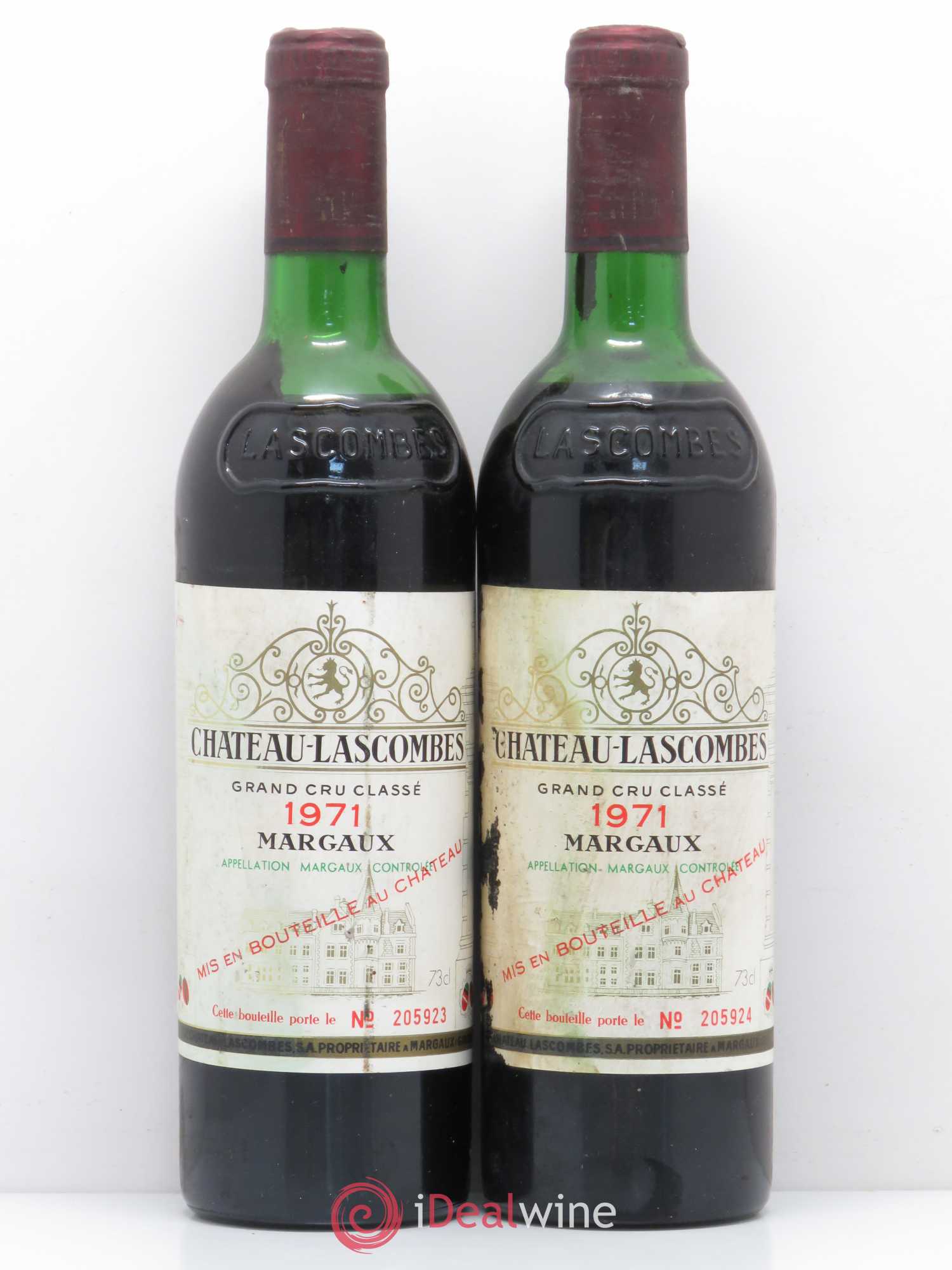 Château Lascombes 2ème Grand Cru Classé 1971 - Lot de 2 bouteilles - 0