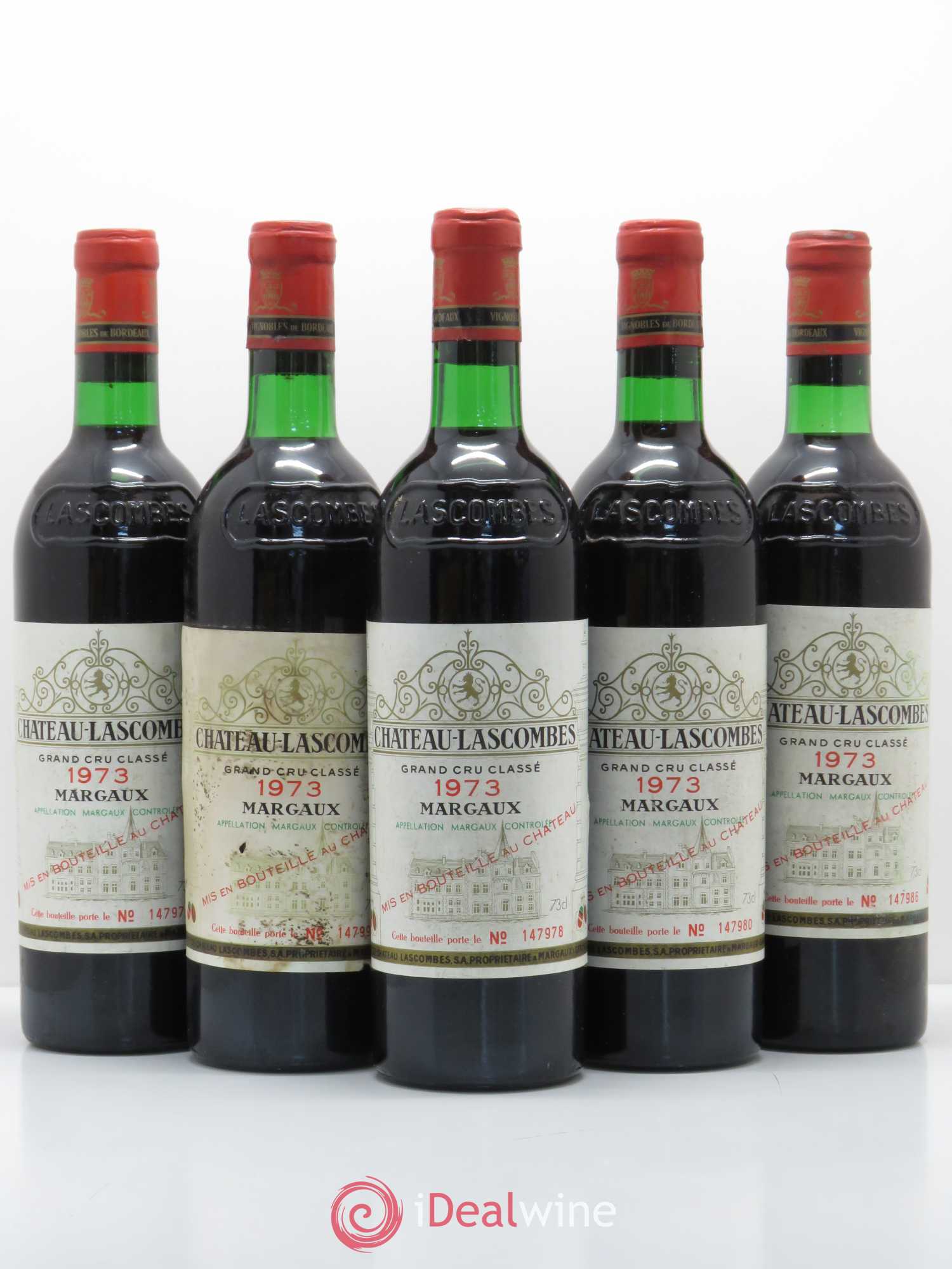 Château Lascombes 2ème Grand Cru Classé 1973 - Lot de 5 bouteilles - 0