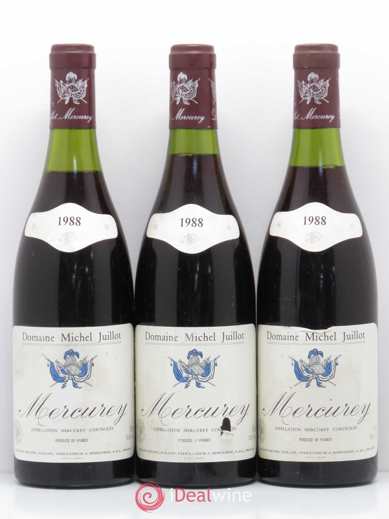 Mercurey Michel Juillot (Domaine) 1988 - Lot de 3 bouteilles - 0