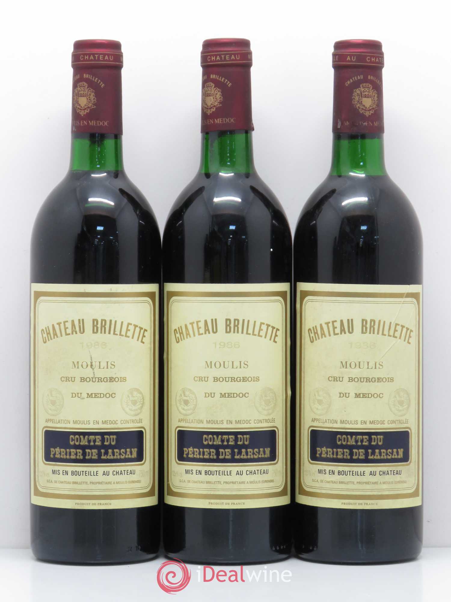 Château Brillette Cru Bourgeois 1986 - Lot de 6 bouteilles - 2