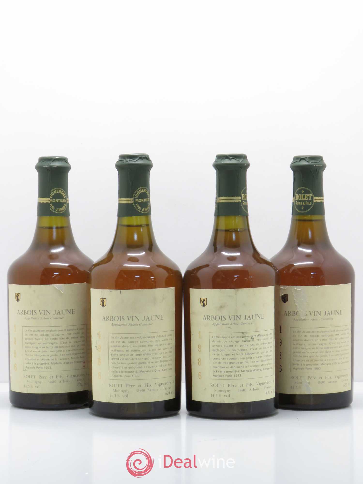 Arbois Vin Jaune Domaine Rolet 1986 - Lot de 4 bouteilles - 0