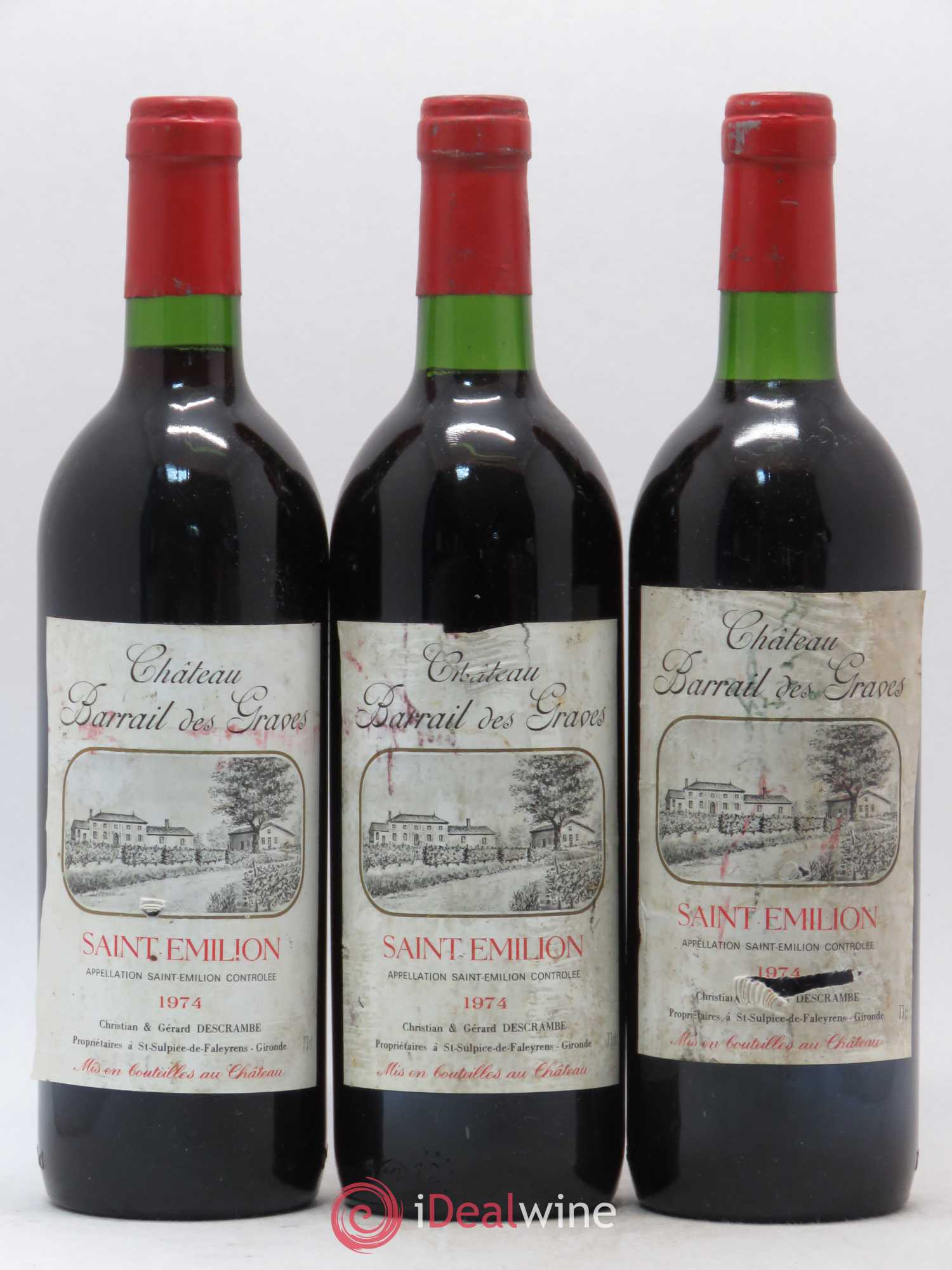Saint-Émilion Château Barrail des Graves (sans prix de réserve) 1974 - Posten von 3 Flaschen - 0