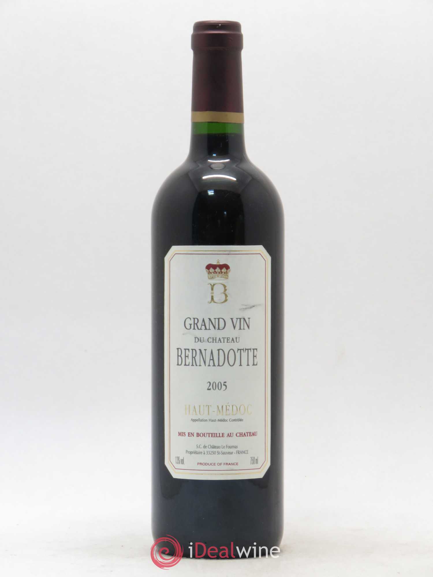 Château Bernadotte 2005 - Lot de 1 bouteille - 0