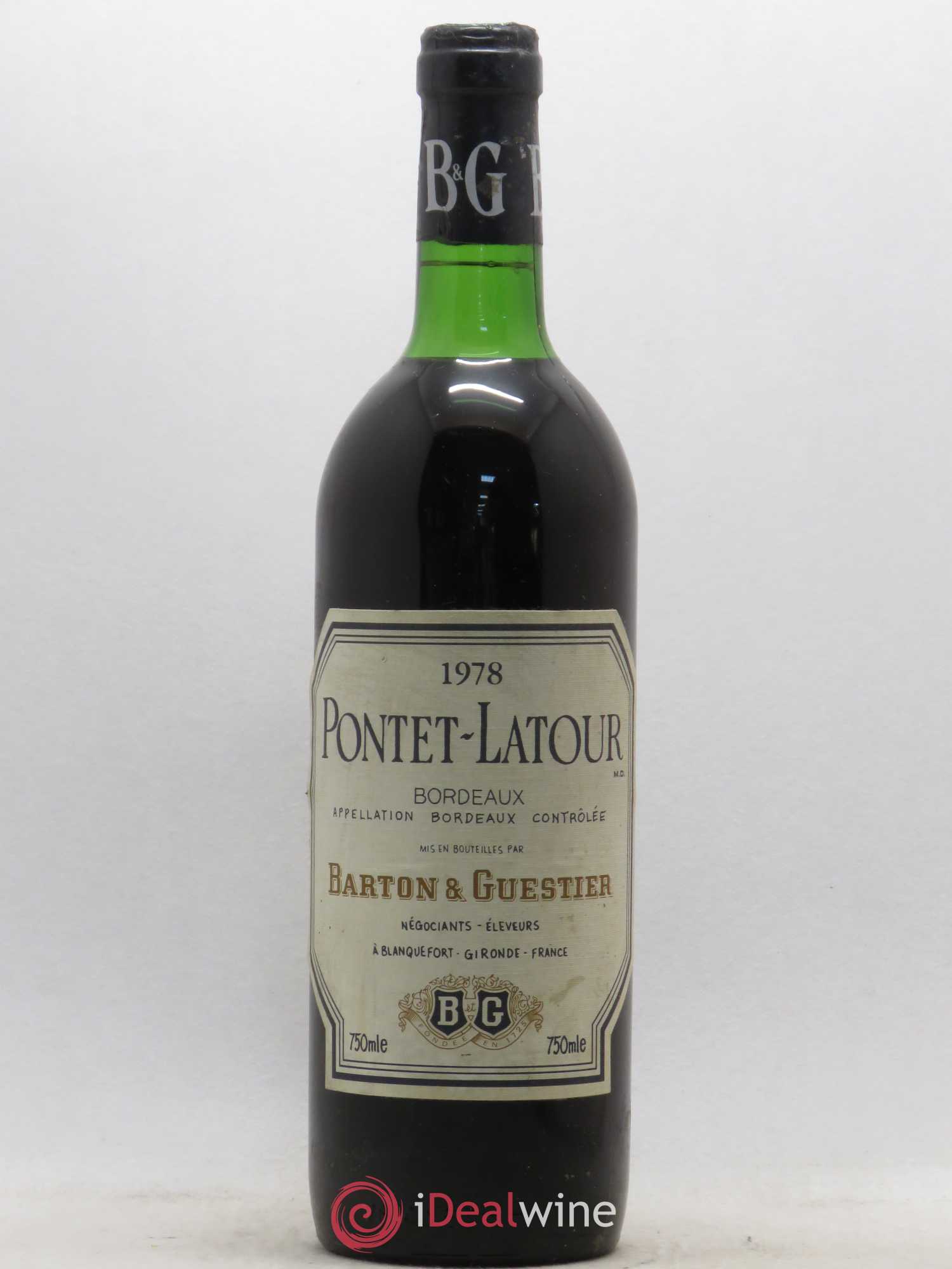 Bordeaux Château Pontet Latour Barton et Guestier 1978 - Posten von 1 Flasche - 0