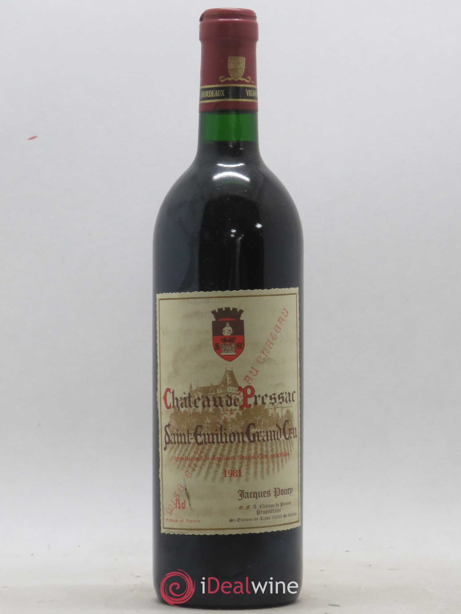 Bordeaux Château de Pressac 1981 - Lot de 1 bouteille - 0