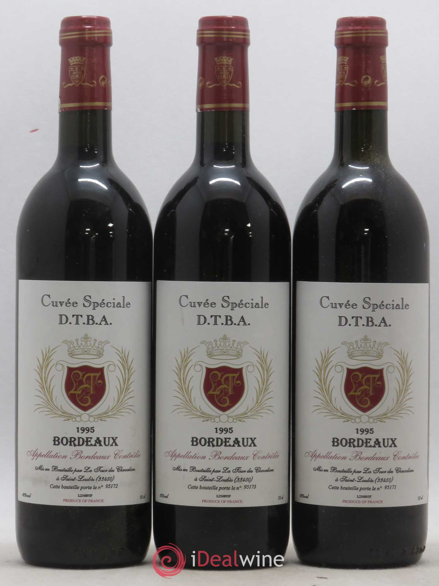 Bordeaux Cuvée spéciale D.T.B.A La tour des chevaliers (sans prix de réserve) 1995 - Posten von 3 Flaschen - 0