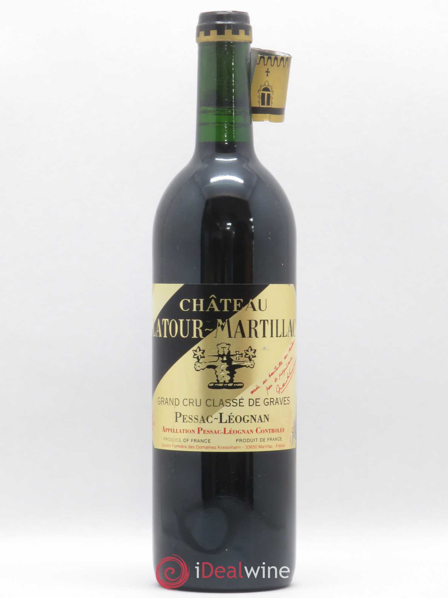 Château Latour-Martillac Cru Classé de Graves 1996 - Lot de 1 bouteille - 0