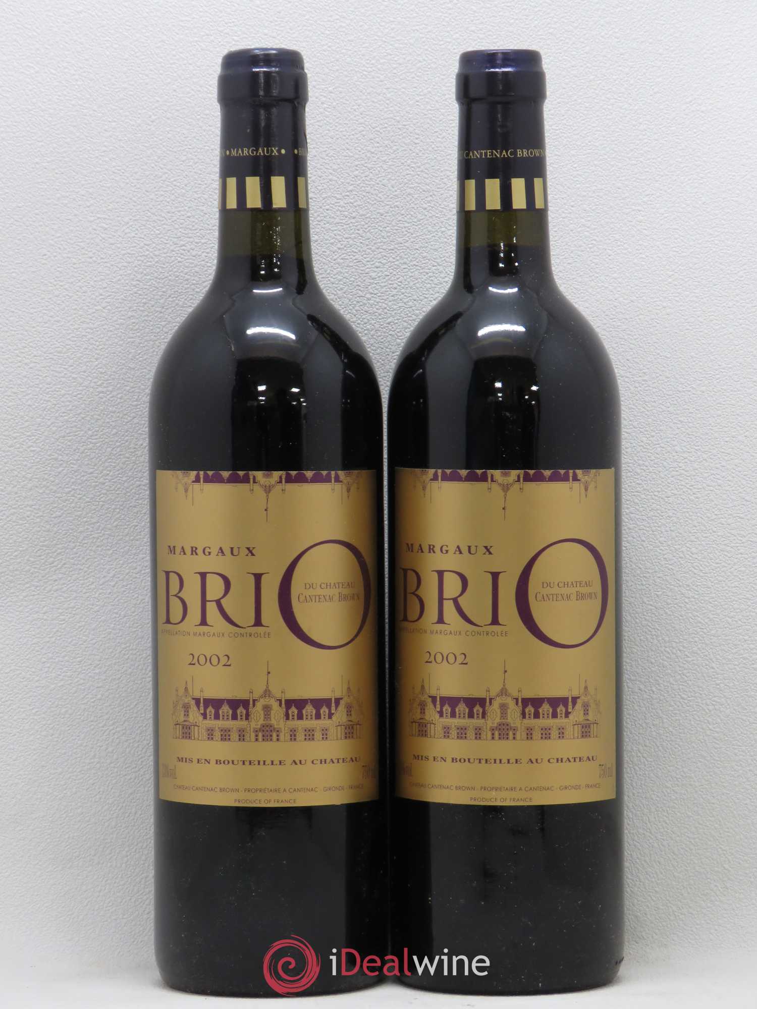 Bordeaux Margaux Brio de Cantenac Brown 2002 - Posten von 2 Flaschen - 0
