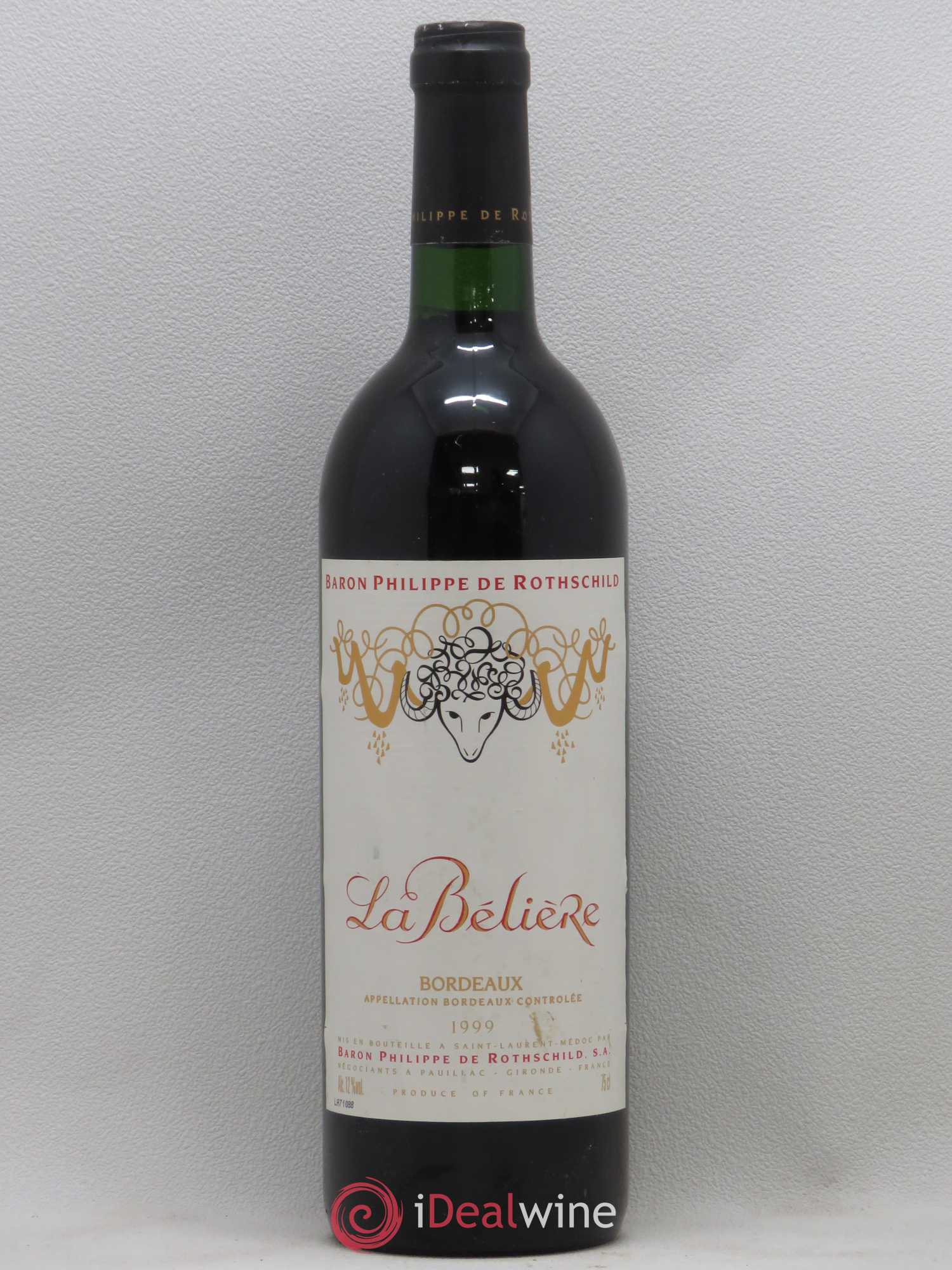 Bordeaux Château La Bélière Baron Philippe de Rothschild 1999 - Posten von 1 Flasche - 0