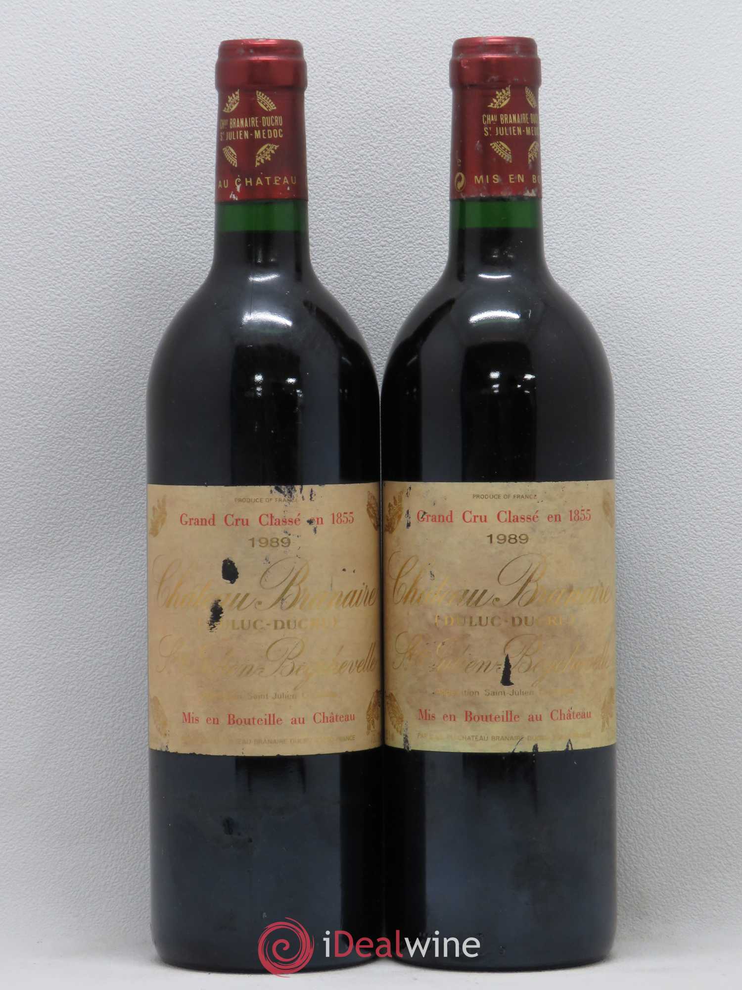 Château Branaire Ducru 4ème Grand Cru Classé 1989 - Lot de 2 bouteilles - 0