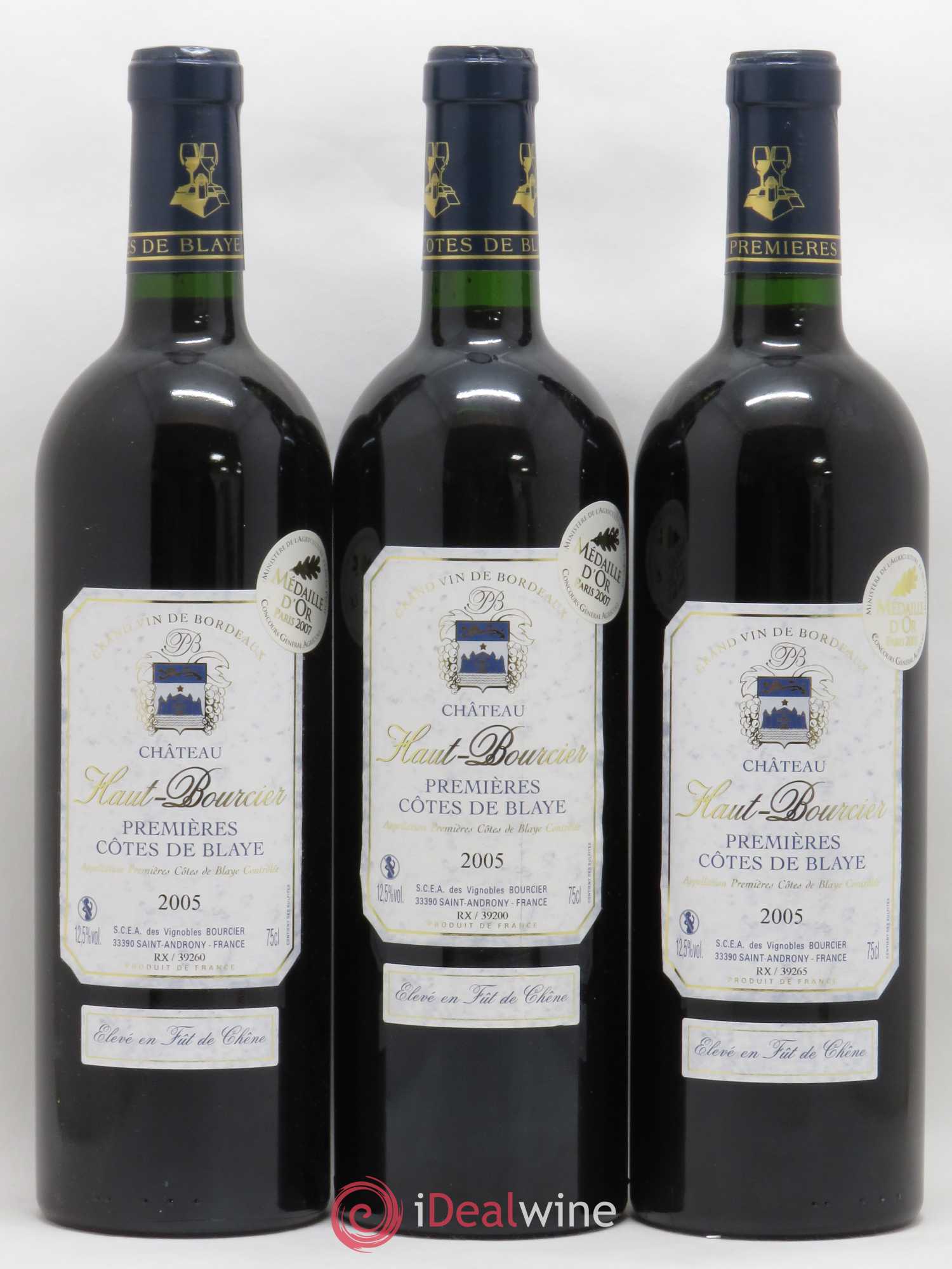Premières-Côtes-de-Blaye (Blaye-Côtes-de-Bordeaux) Château Haut Bourcier (no reserve) 2005 - Lot of 12 bottles - 1