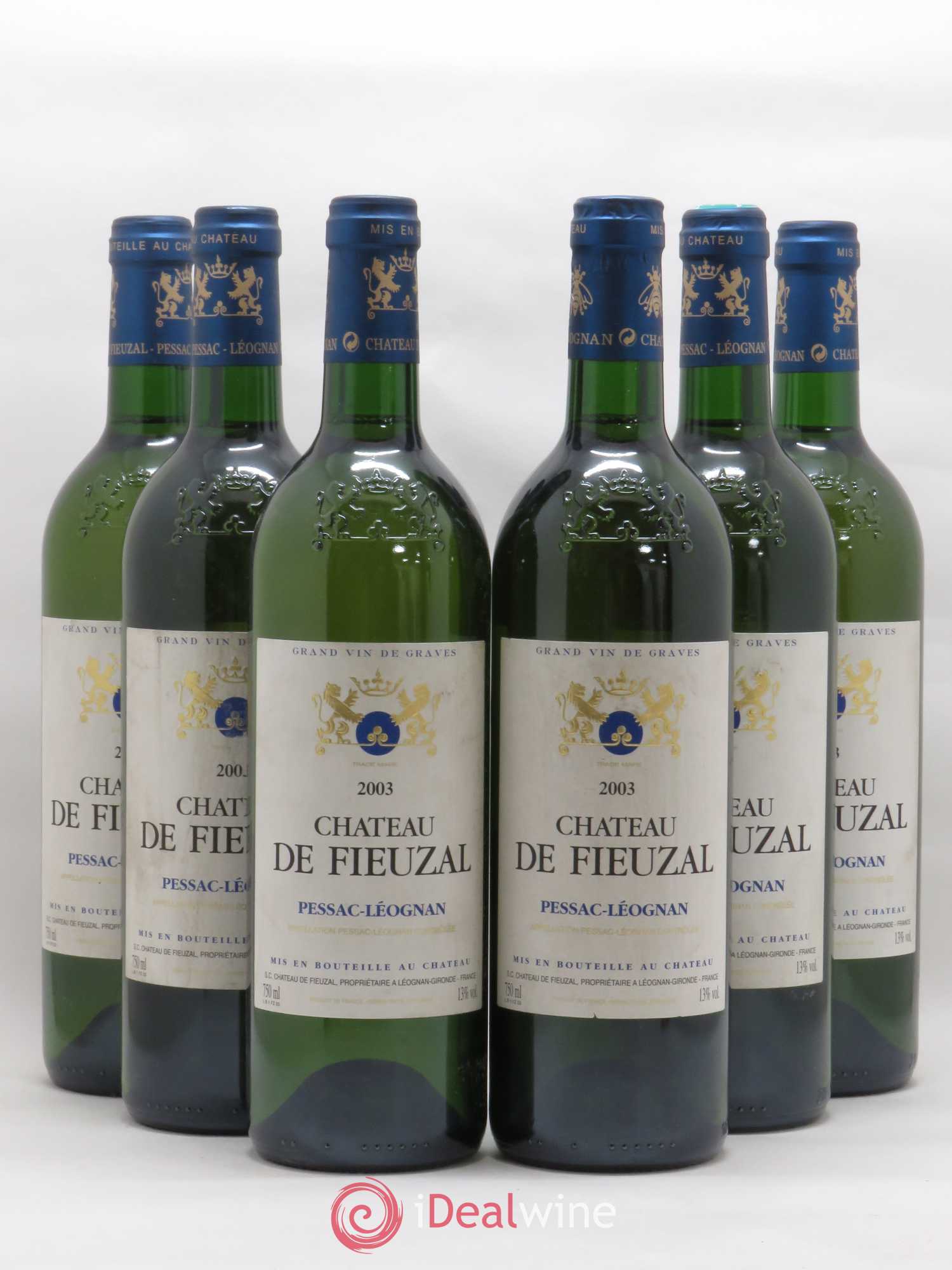 Château de Fieuzal 2003 - Lot de 6 bouteilles - 0