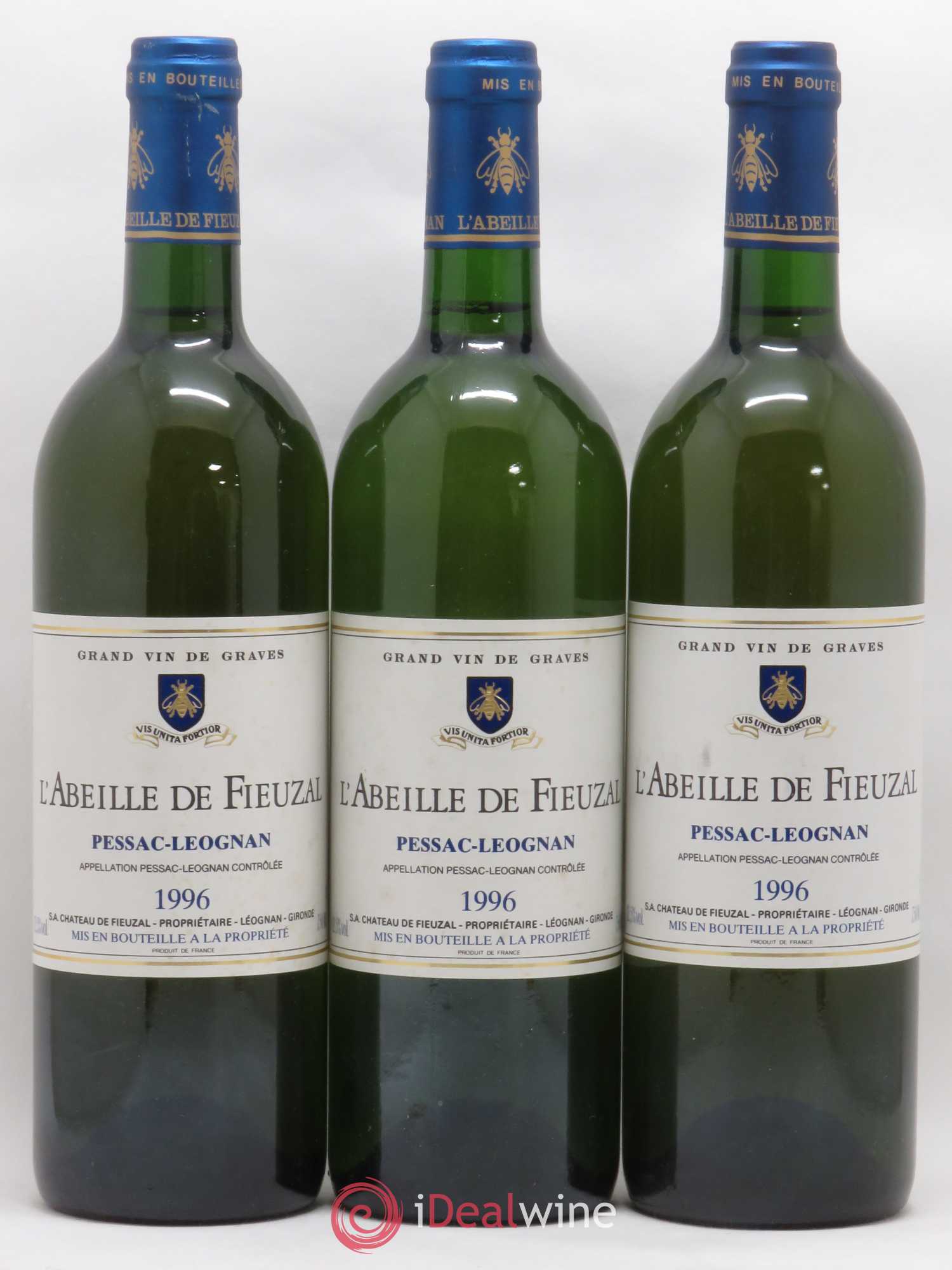 Abeille de Fieuzal Second Vin 1996 - Lot de 3 bouteilles - 0