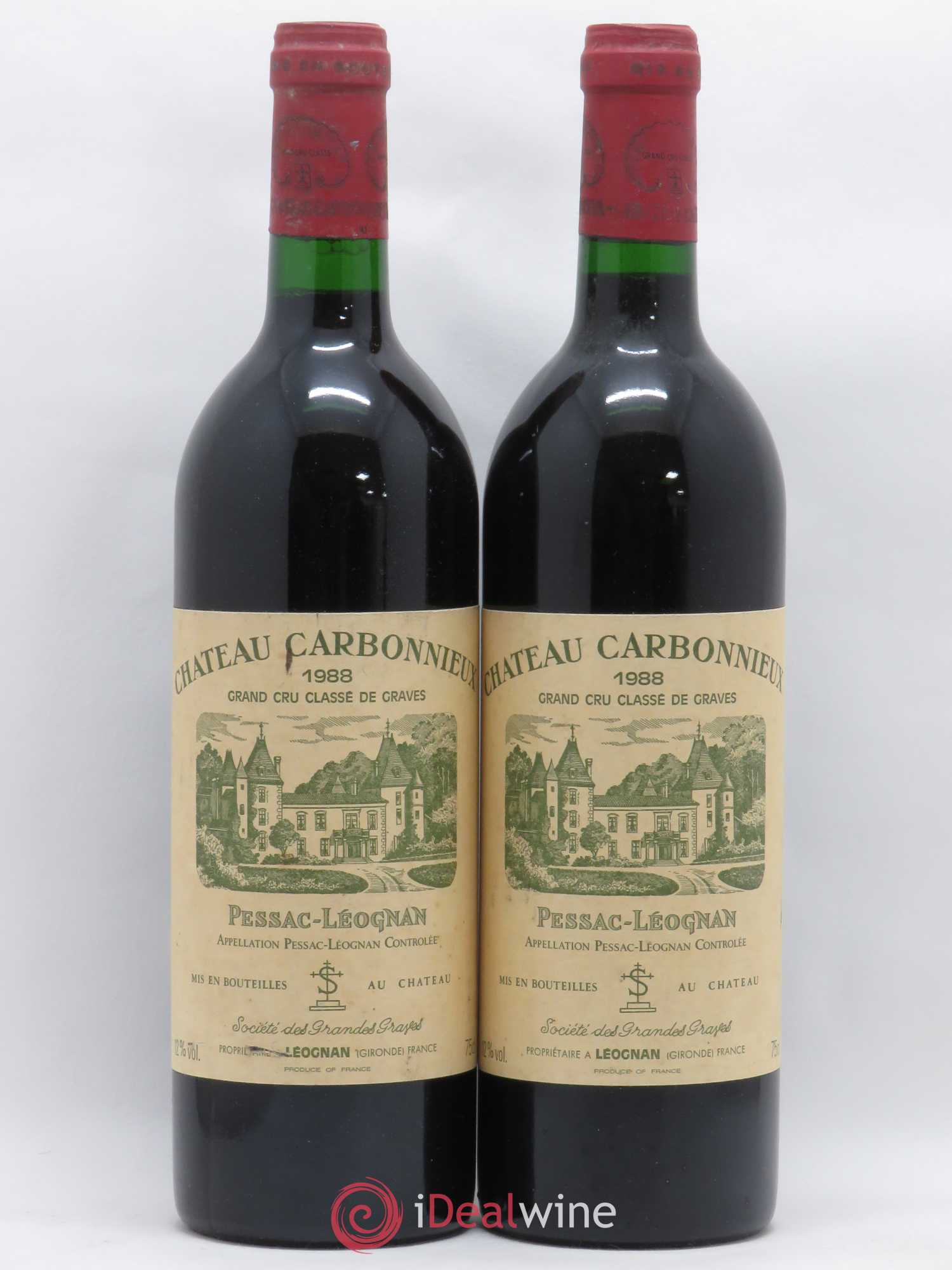 Château Carbonnieux Cru Classé de Graves 1988 - Lot de 2 bouteilles - 0