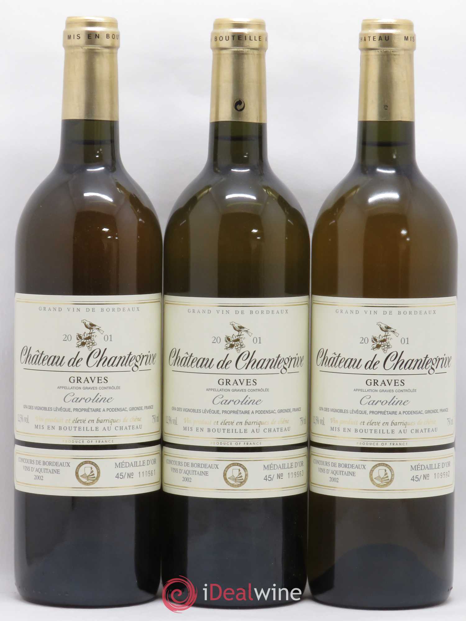 Château de Chantegrive Cuvée Caroline 2001 - Lot de 12 bouteilles - 2