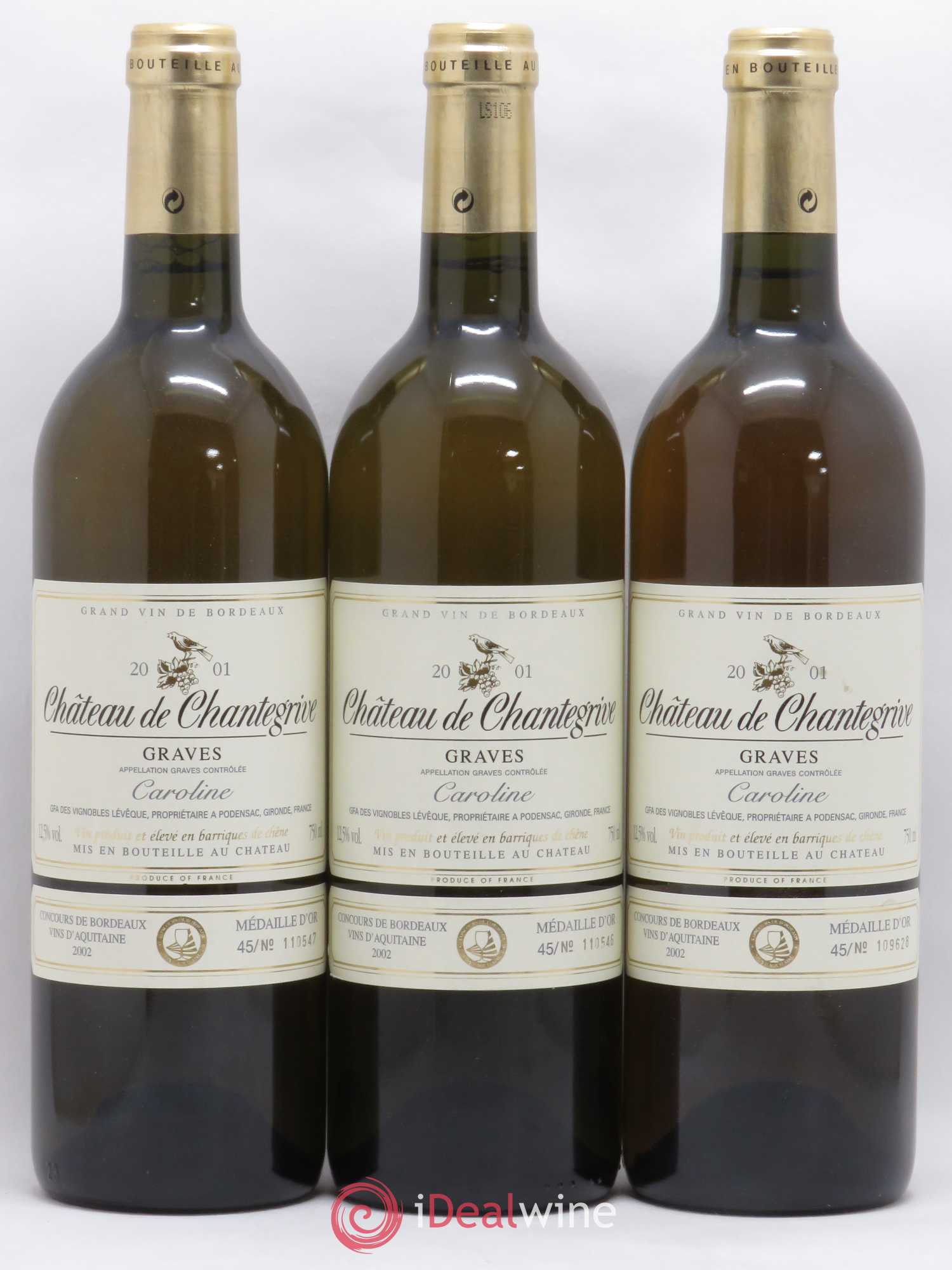 Château de Chantegrive Cuvée Caroline 2001 - Lot de 6 bouteilles - 1