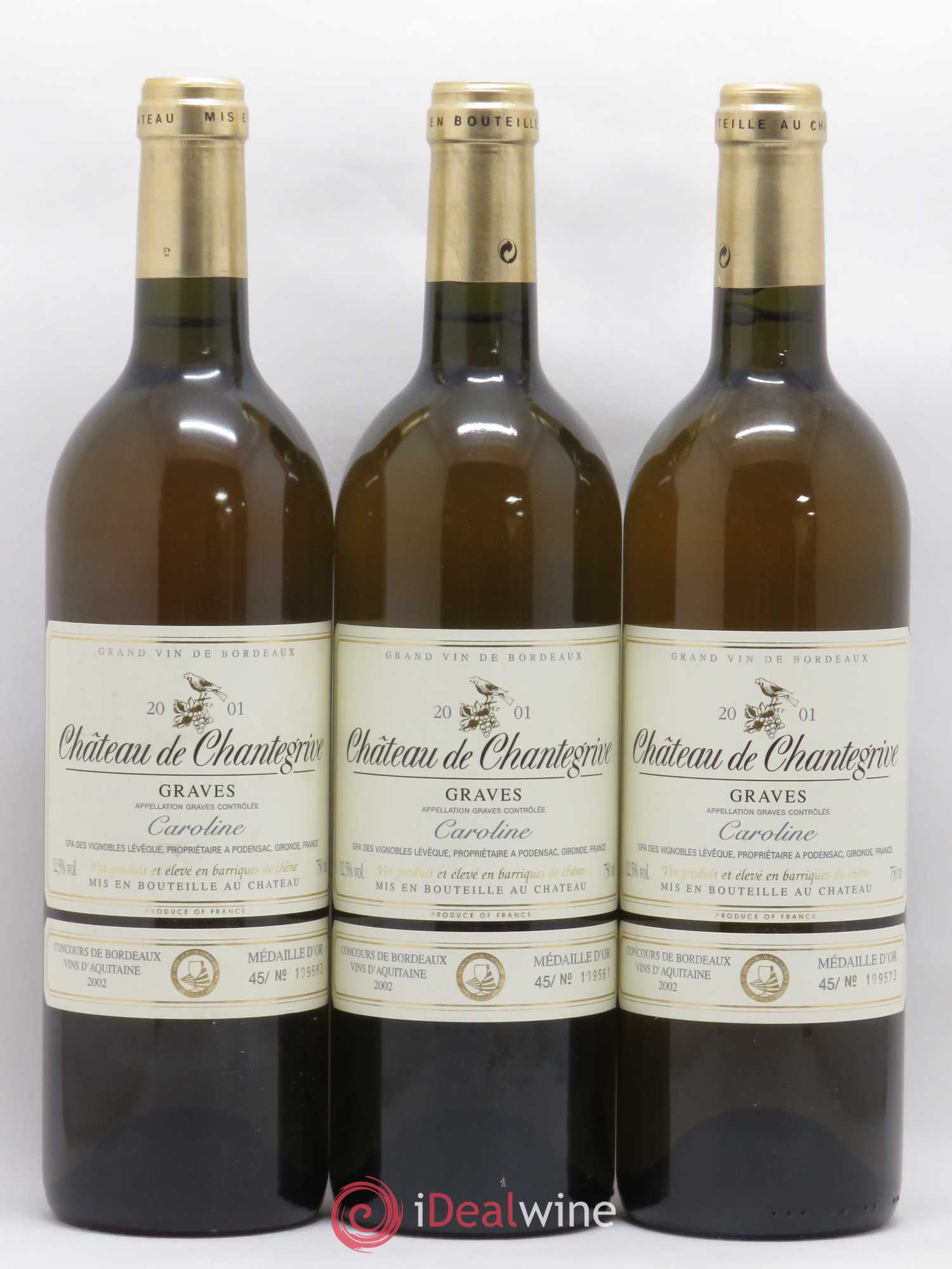 Château de Chantegrive Cuvée Caroline 2001 - Lot de 6 bouteilles - 1