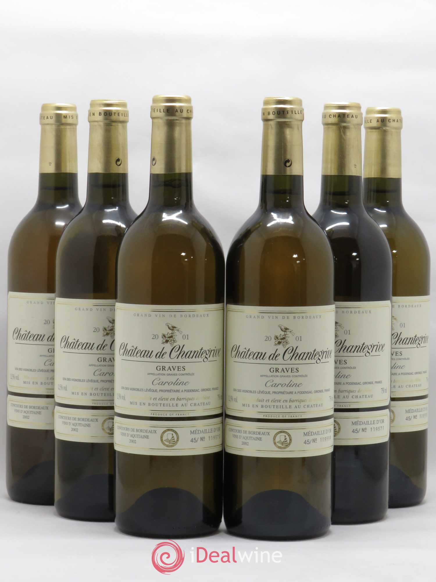 Château de Chantegrive Cuvée Caroline 2001 - Lot de 6 bouteilles - 0