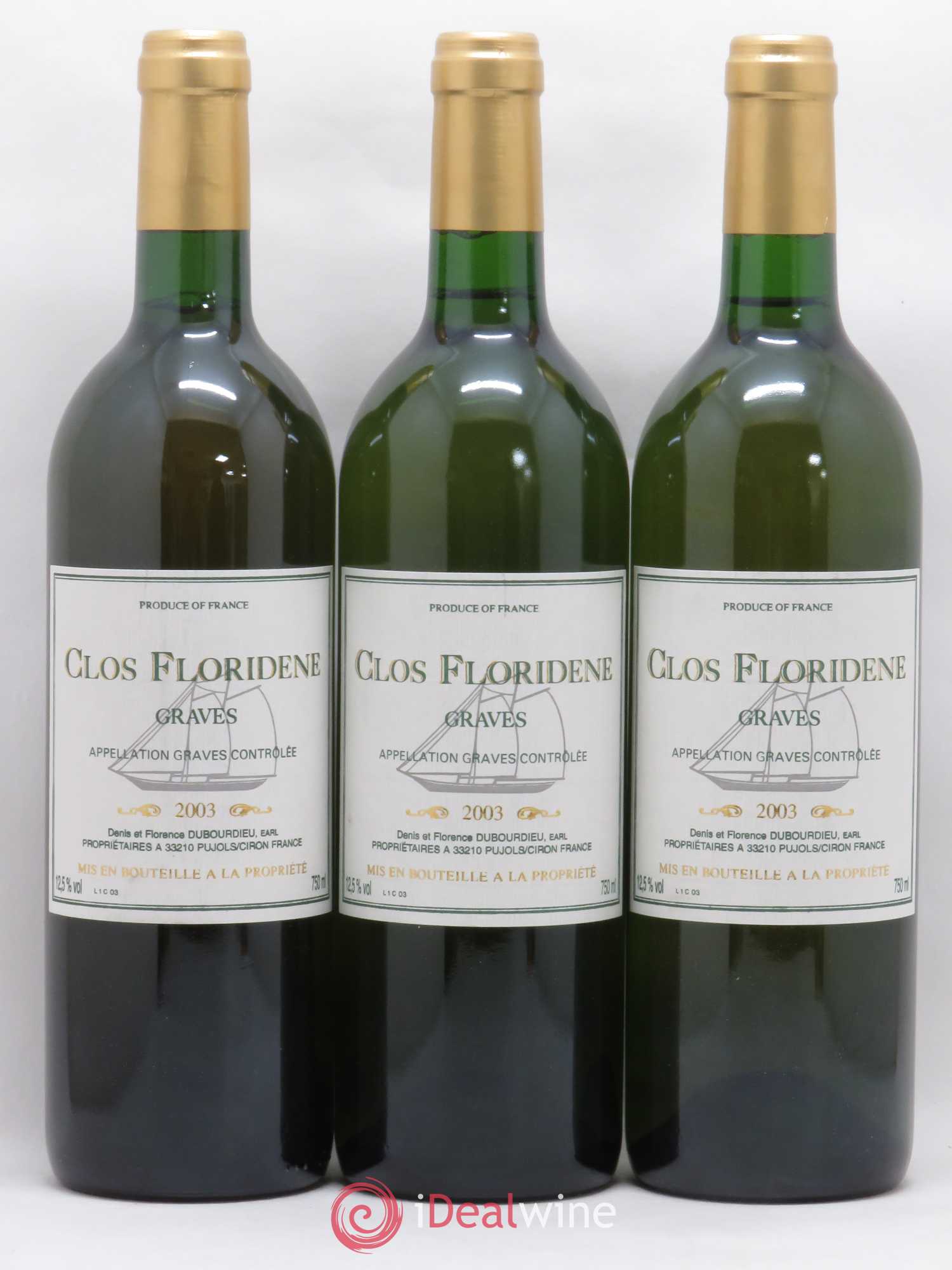 Clos Floridène (sans prix de réserve) 2003 - Lot de 12 bouteilles - 1