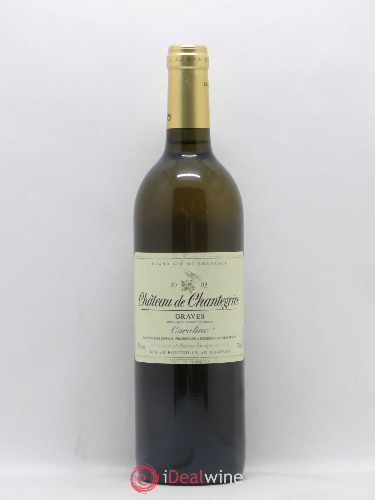 Château de Chantegrive Cuvée Caroline (sans prix de réserve) 2003 - Lot de 1 bouteille - 0